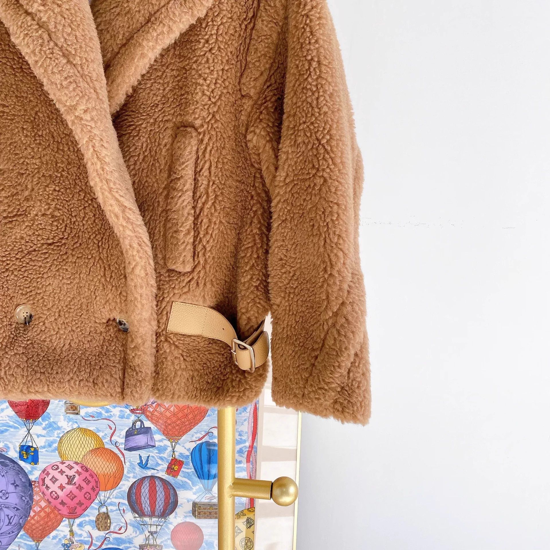Max Mara Maxmara Khaki Teddy Coat F32 Size Size XXS / US 00 / IT 34 - 5 Thumbnail