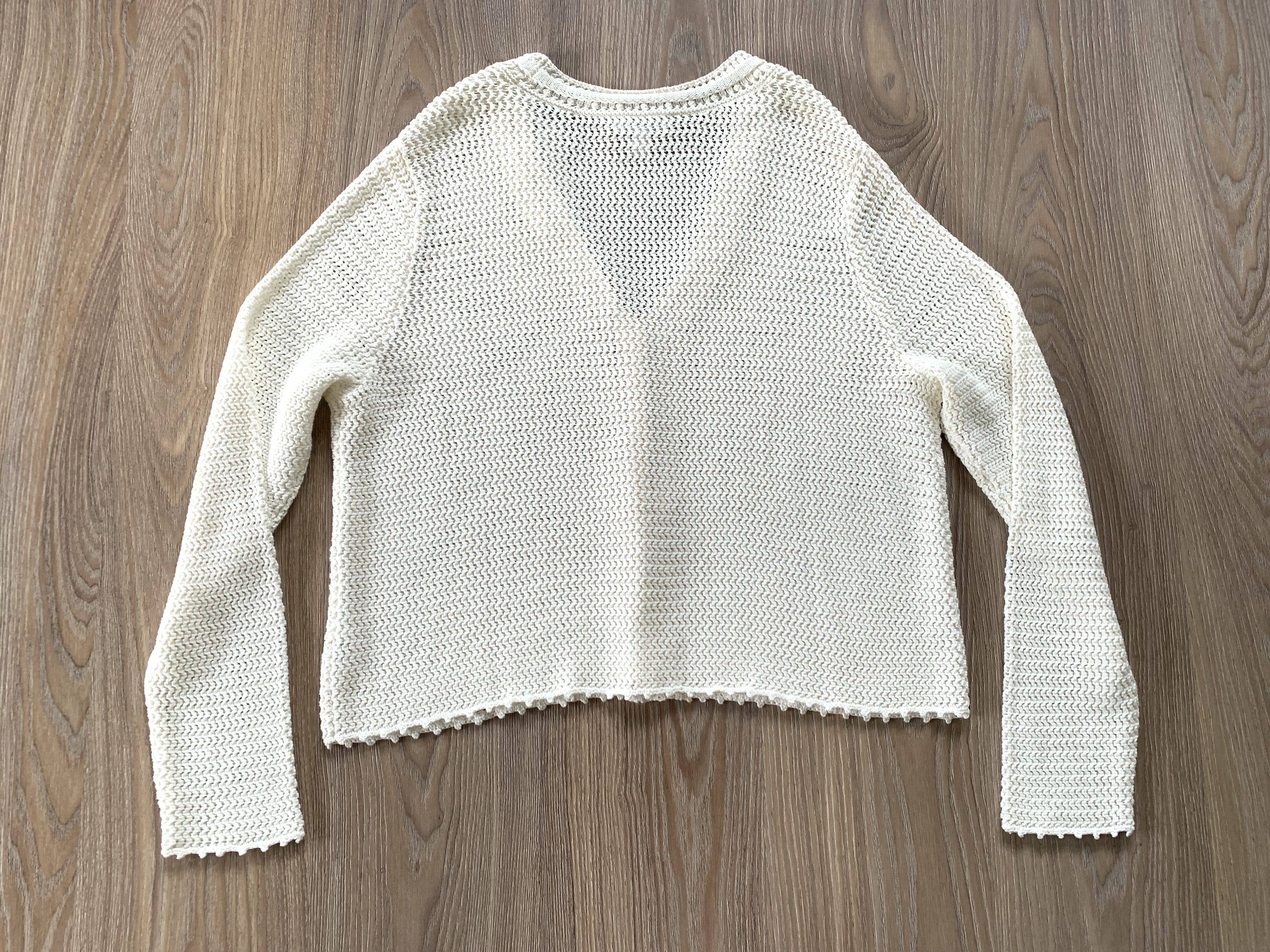 Other White Label The White Company Cotton Crochet Cardigan Size L / US 10 / IT 46 - 3 Thumbnail