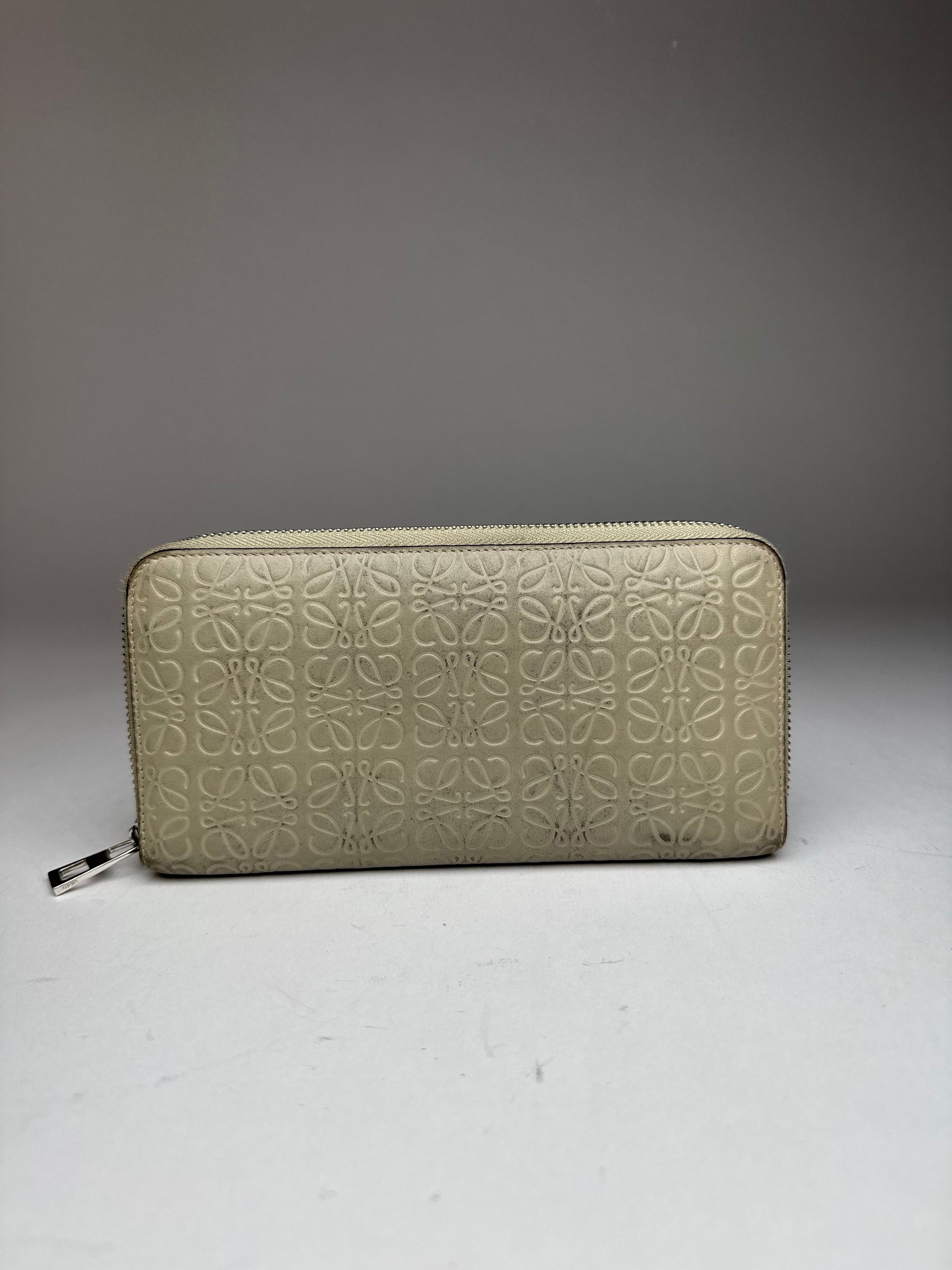 Loewe Vintage Madrid Monogram Leather Wallet grey Size ONE SIZE - 1 Thumbnail