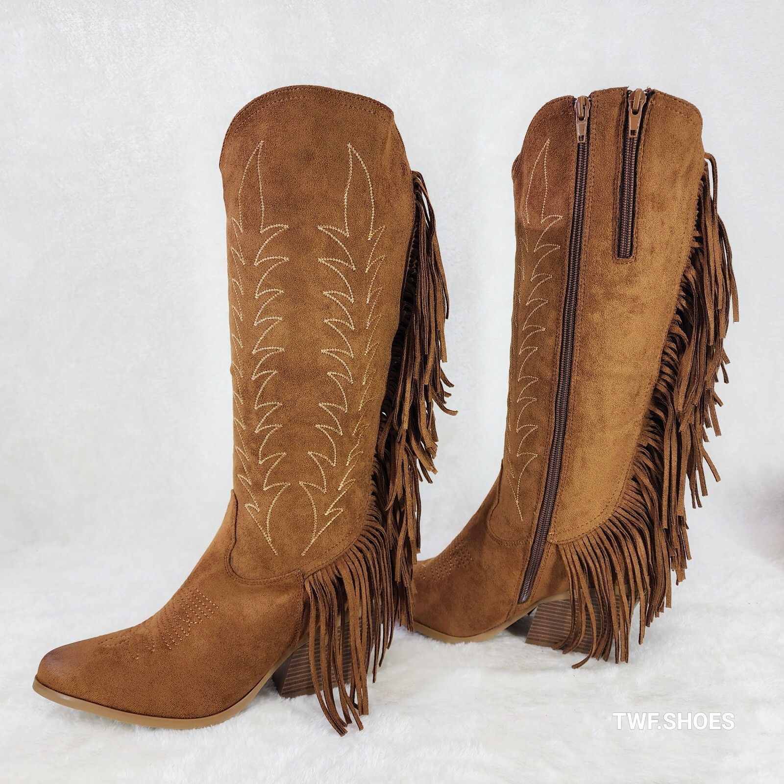 Other Dusty Roads Whiskey Brown Back Fringe Cowboy Western Cowgirl Size US 8 / IT 38 - 1 Thumbnail