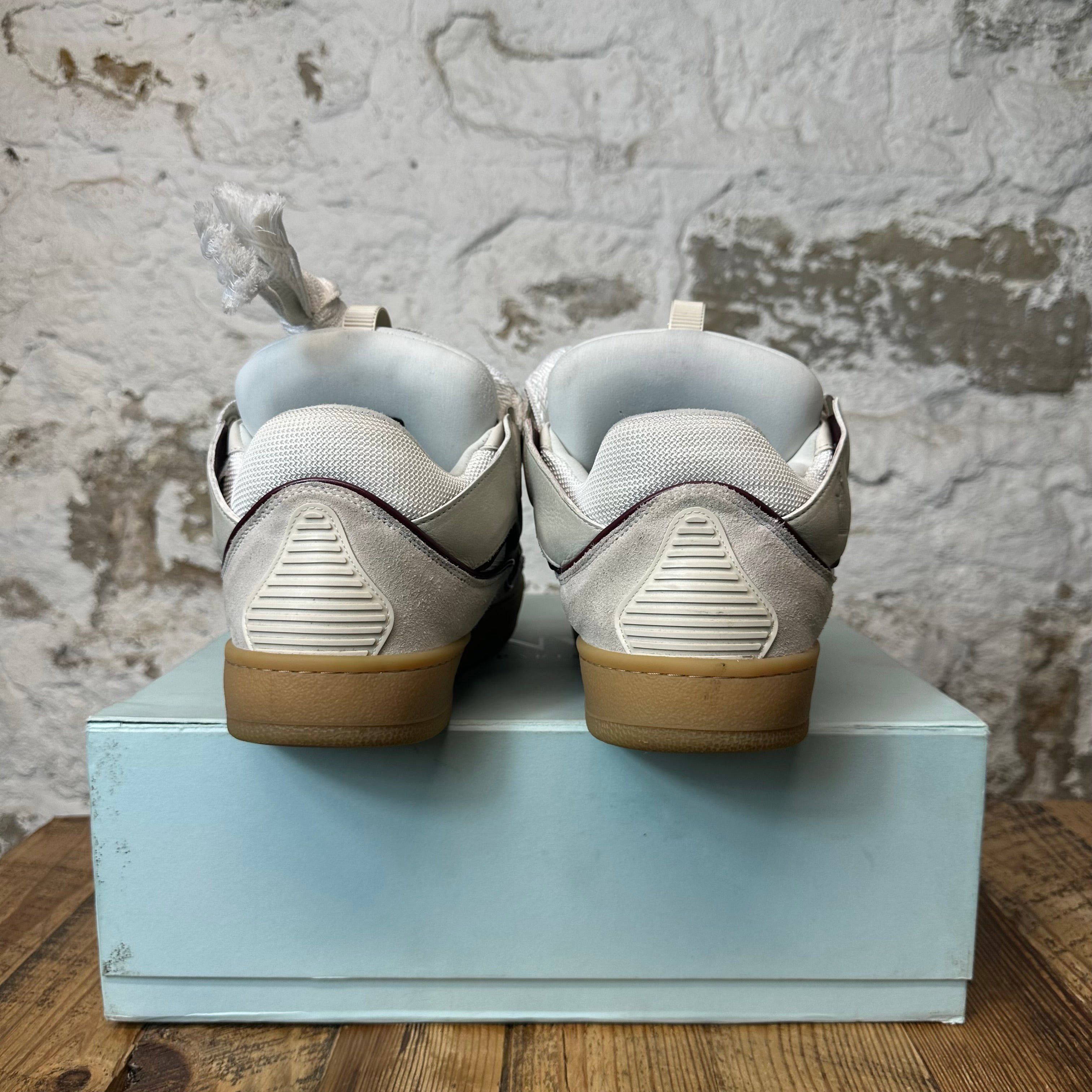 Lanvin Lanvin Curb White Lace Maroon Grey Sneaker Sz 13 (46) Size US 13 / EU 46 - 6 Thumbnail
