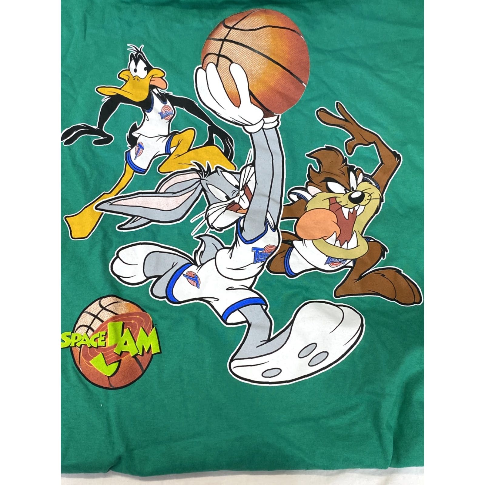 Vintage VINTAGE Space Jam Bugs Bunny Green T Shirt Adult 3XL Crew Neck Short Sleeve Unisex 90s Logo Graphic Print Cotton Shirt Mens Womens 366 Size US XXL / EU 58 / 5 - 4 Thumbnail