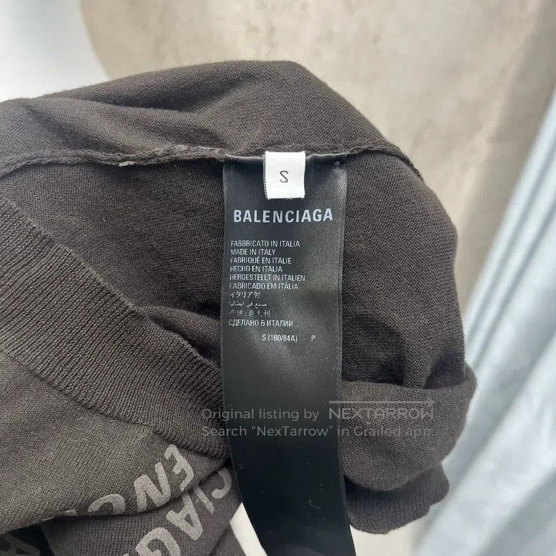 Balenciaga Balenciaga Printed Logo Short-Sleeve Knit Top Size US S / EU 44-46 / 1 - 4 Thumbnail
