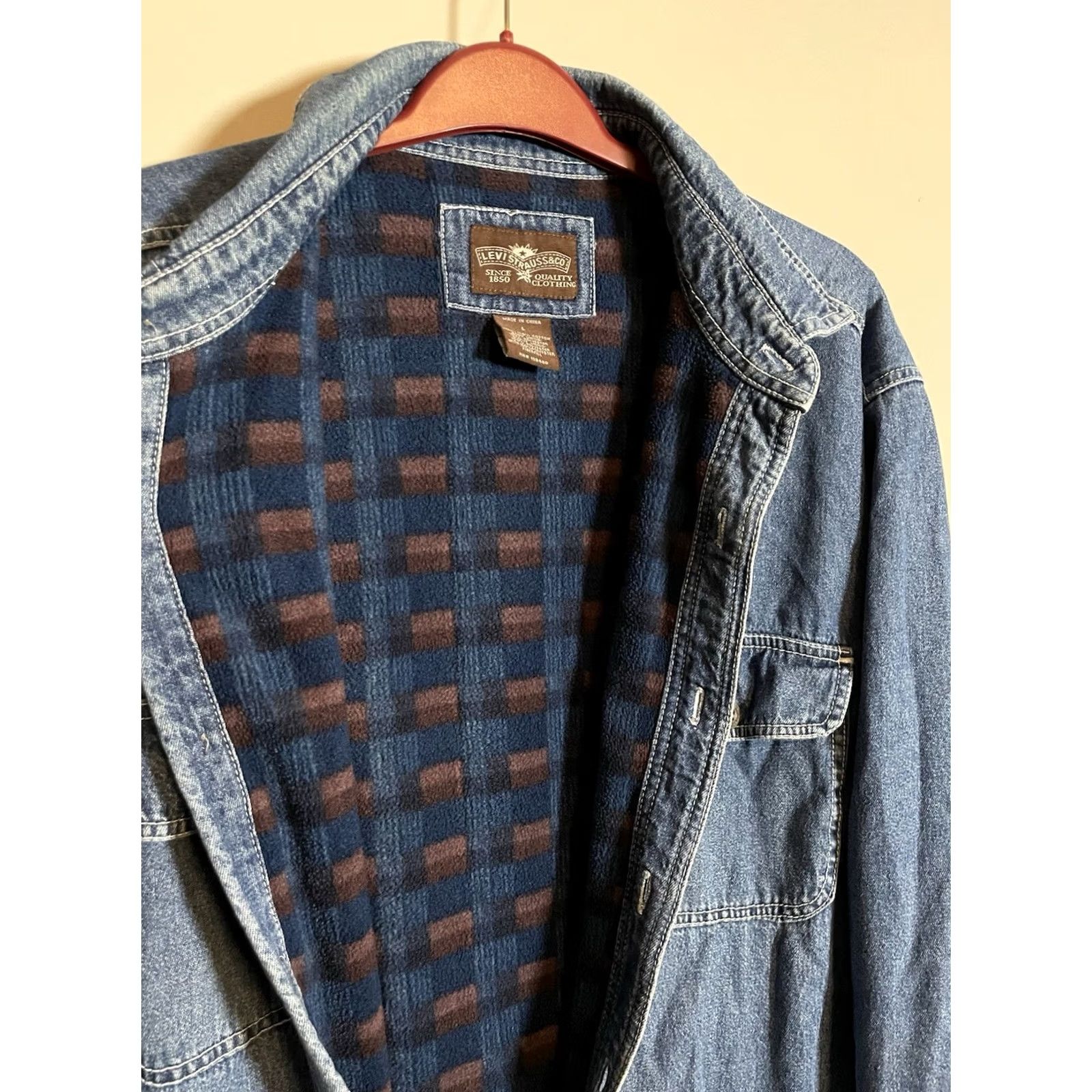 Levi's Vintage Levi'S Fleece Lined Denim Jacket Men Large (B498) Size US L / EU 52-54 / 3 - 6 Thumbnail