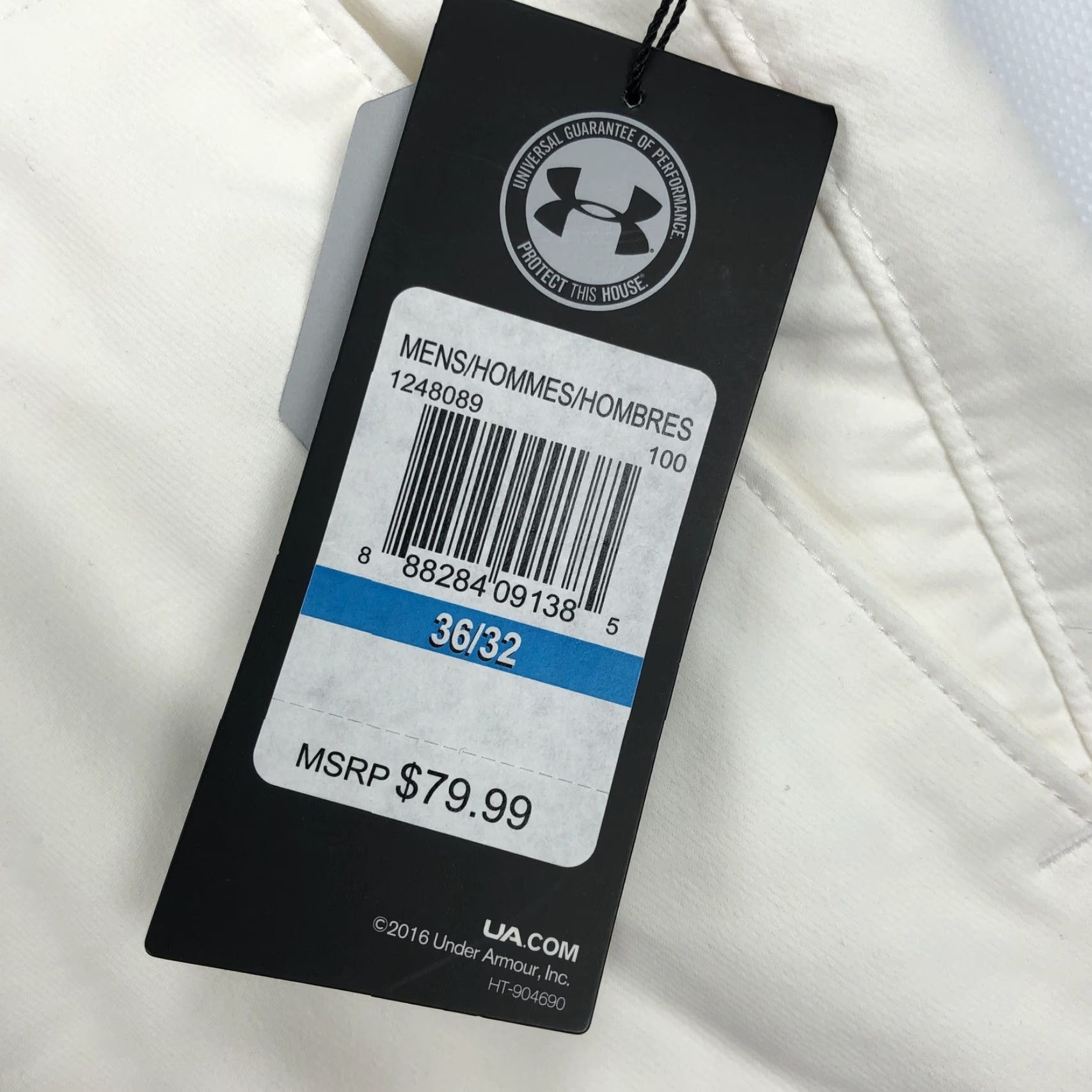 Under Armour Under Armour Men's Pants 36x32 Straight Flat Front Golf NWT White Pockets (Casual, Golf) Size US 36 / EU 52 - 3 Thumbnail