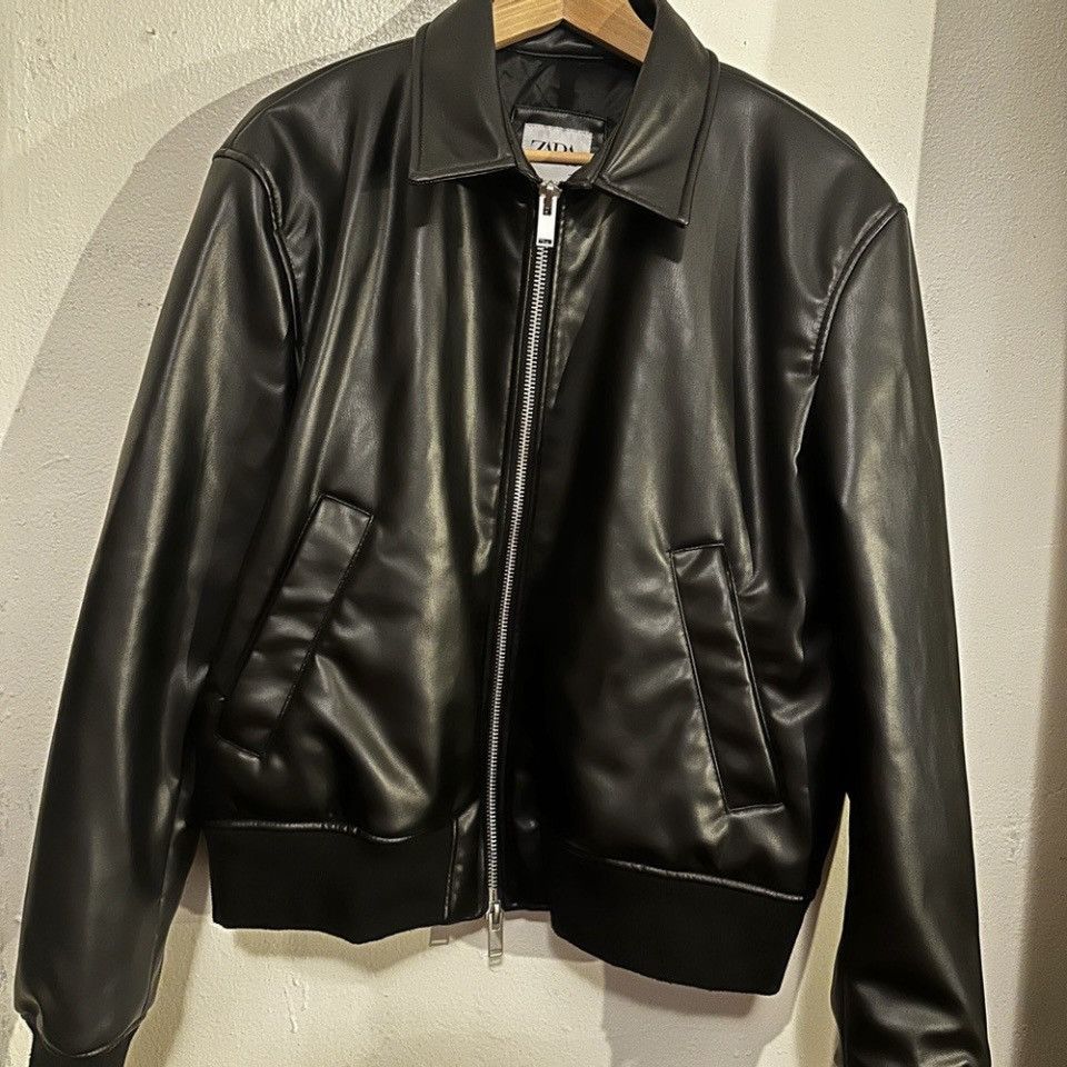Zara Zara Man Leather Bomber XL Size US XL / EU 56 / 4 - 3 Thumbnail