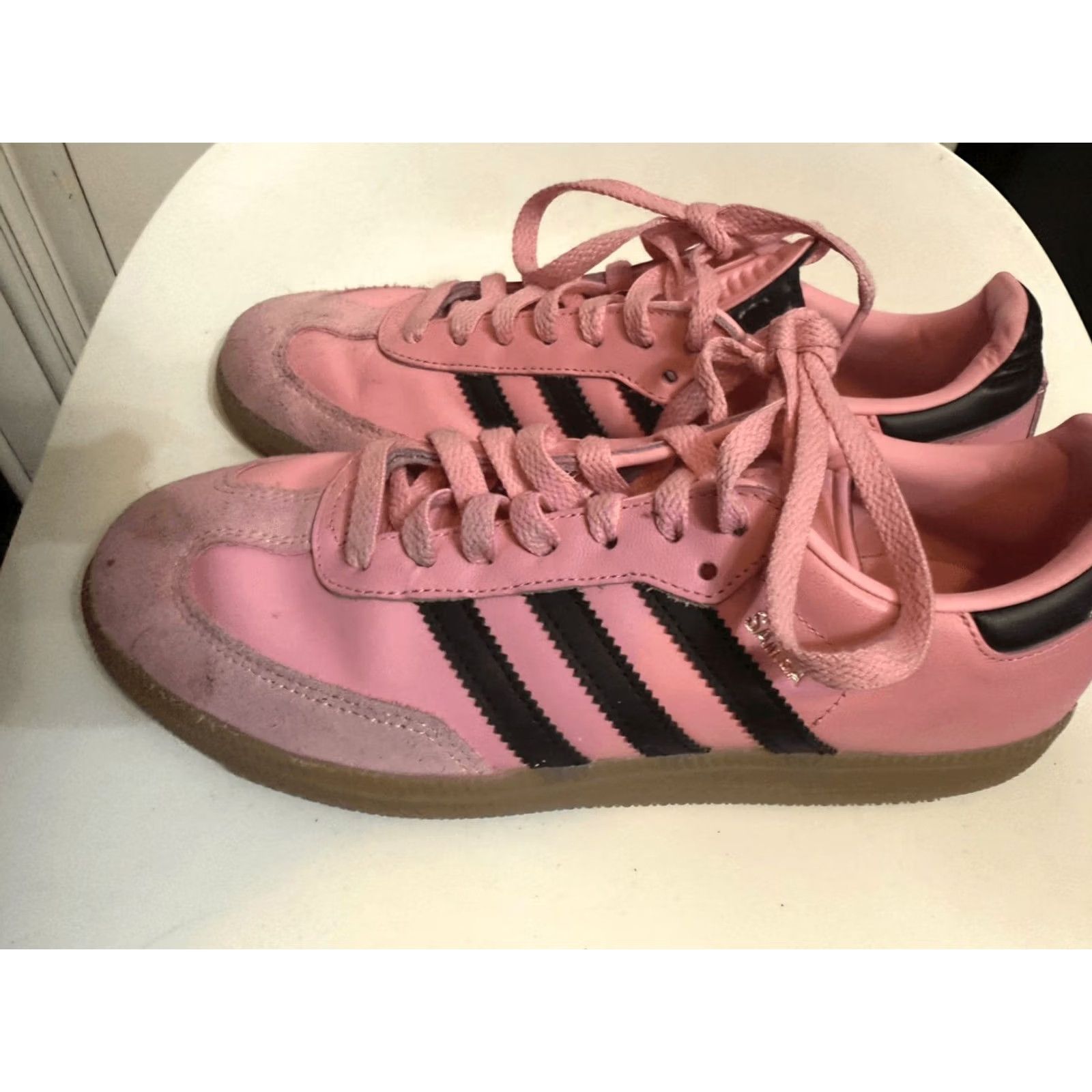 Adidas Adidas Samba Sneaker Men 6.5 Leather Multicolor Light Pink Black Messi Size US 7 / EU 40 - 6 Thumbnail