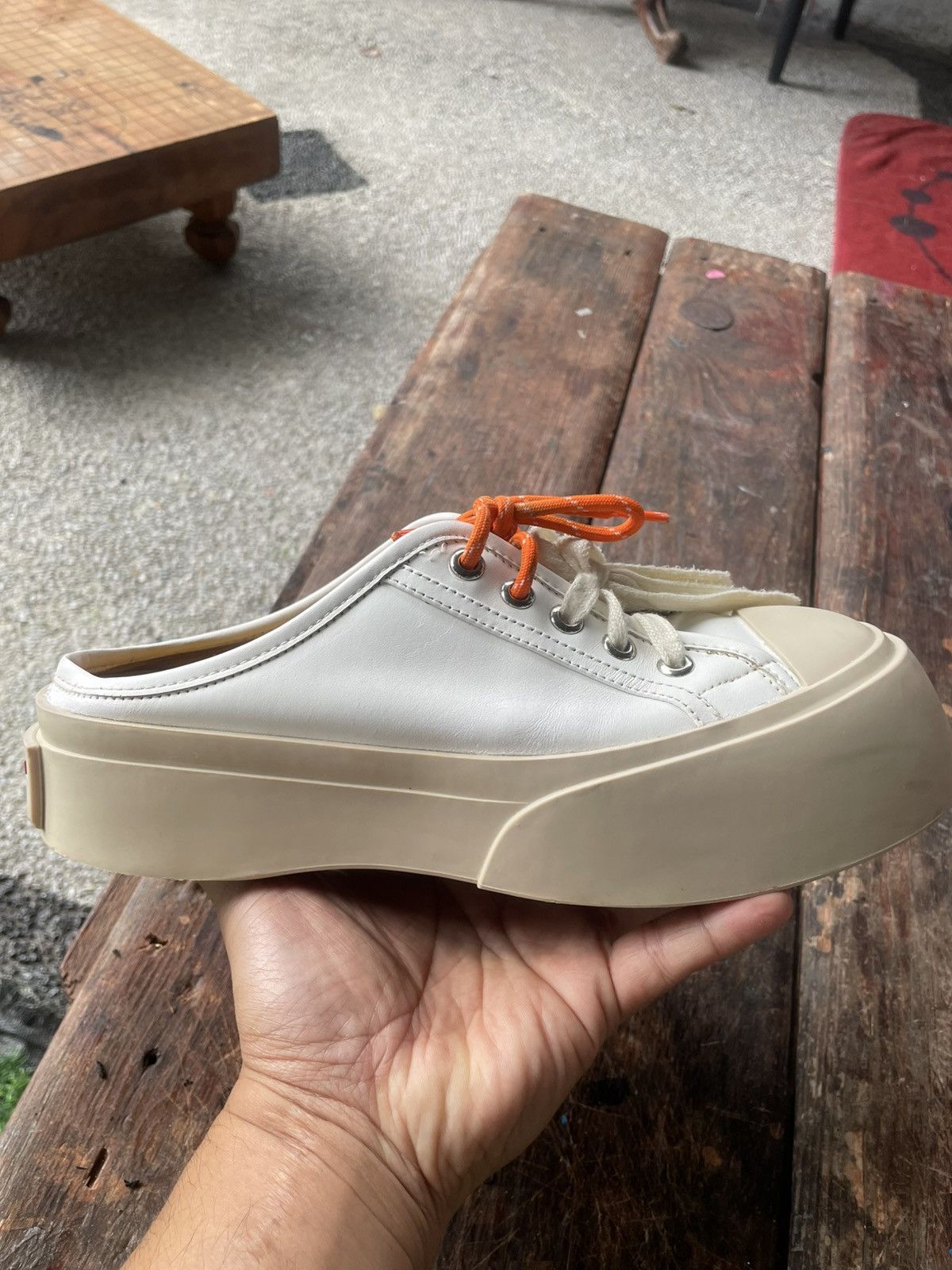 Marni Authentic MARNI white pablo lace up sabot Size US 8 / IT 38 - 8 Thumbnail