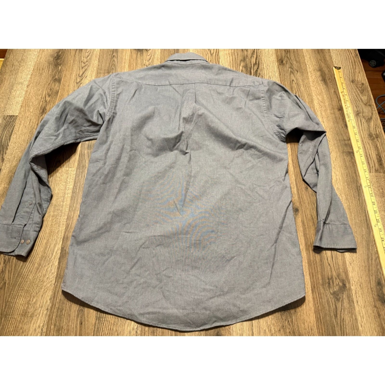 Vintage Hathaway Shirt Mens Size L Gray Long Sleeve Button Down Shirt Shirt Button-Up Casual Classic Pockets Size US L / EU 52-54 / 3 - 2 Thumbnail
