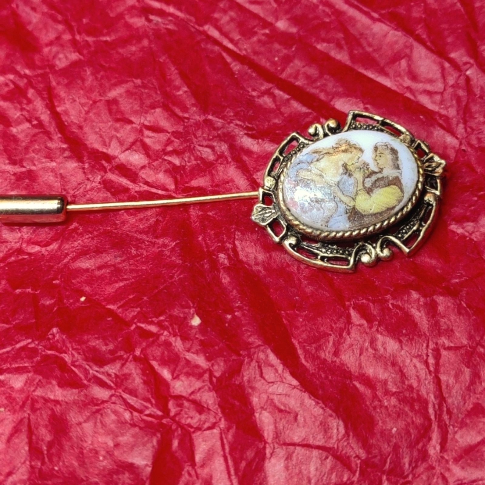 Vintage Lovely vintage man and woman in love Stick pin Size ONE SIZE - 1 Thumbnail