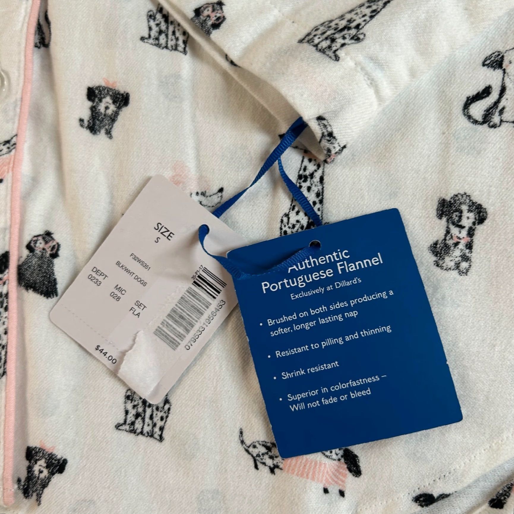 Vintage Sleep Sense Dog Print Pajama Top Flannel Sleepwear Button Up White Womens S Size S / US 4 / IT 40 - 4 Thumbnail