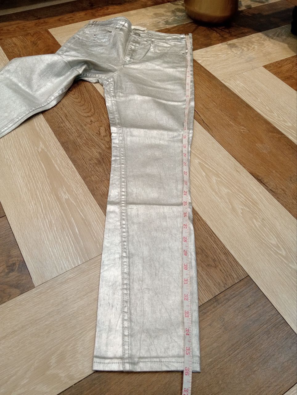 Isabel Marant ISABEL MARANT ETOILE SILVER COATED METALLIC SKINNY JEANS Size 25" / US 0 / IT 36 - 13 Thumbnail