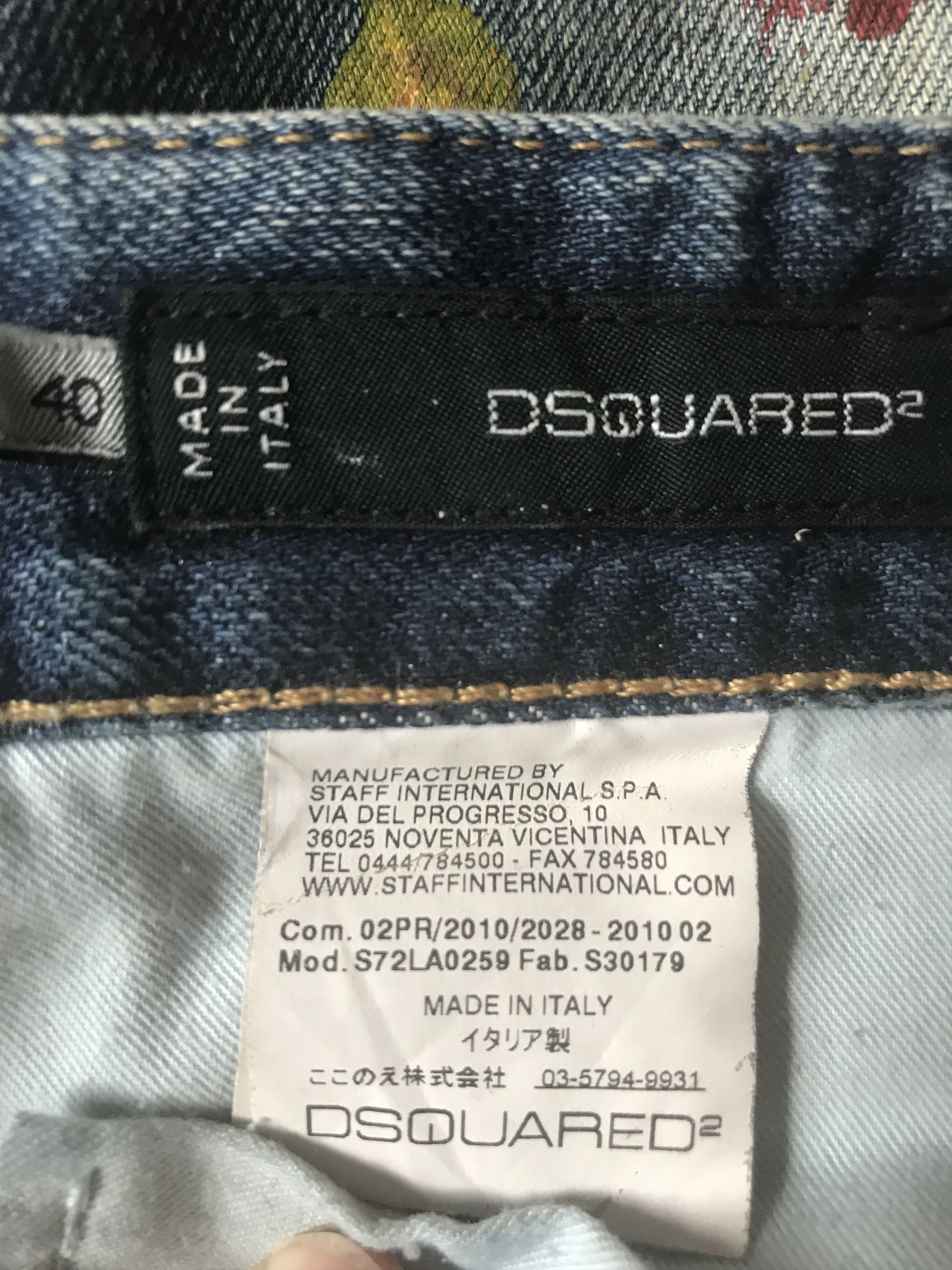 Dsquared2 Dsquared2 FW10 paint splatter 3/4 jeans, size 40, Y2K Size 27" / US 4 / IT 40 - 9 Thumbnail
