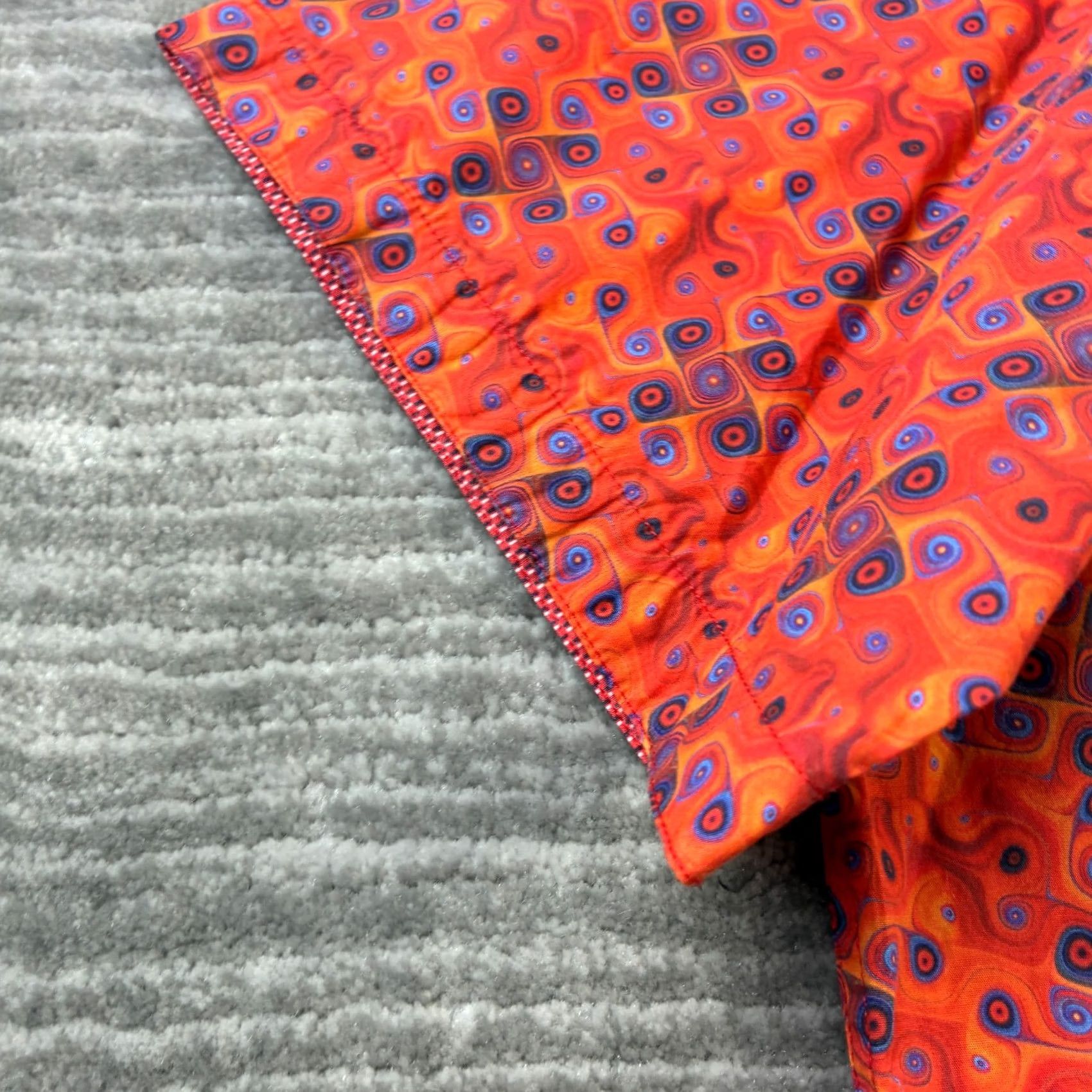 Luchiano Visconti Luchiano Visconti Shirt Mens 3XL XXXL Orange Flip Sleeve All Over Print Short Sleeve Button-Up Geometric Hawaiian Casual Business Travel Cotton Blue Size US XXL / EU 58 / 5 - 5 Thumbnail