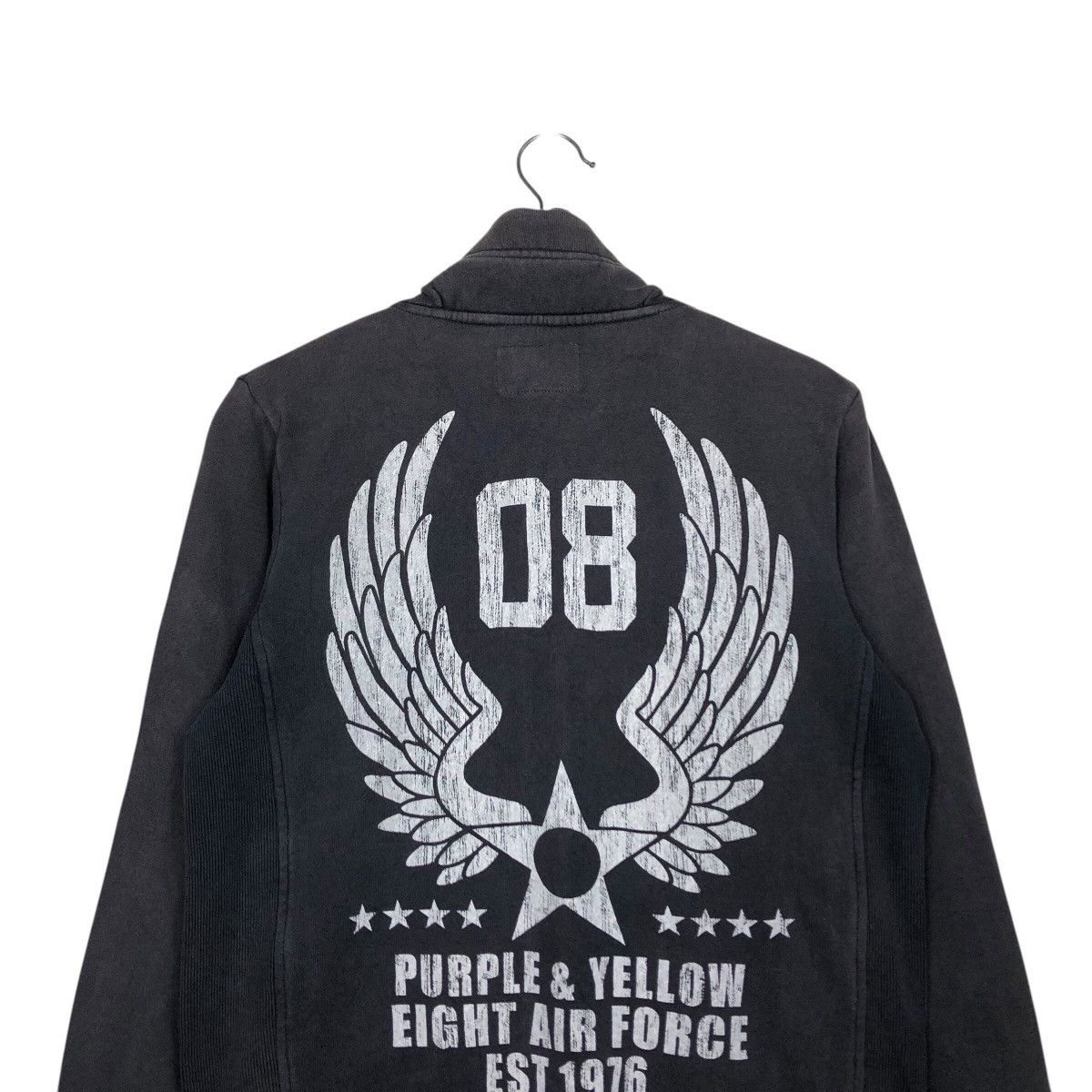 Japanese Brand 📌Vintage Zipper Hoodie Jacket Purple & Yellow Airborne Logi Size US M / EU 48-50 / 2 - 10 Thumbnail