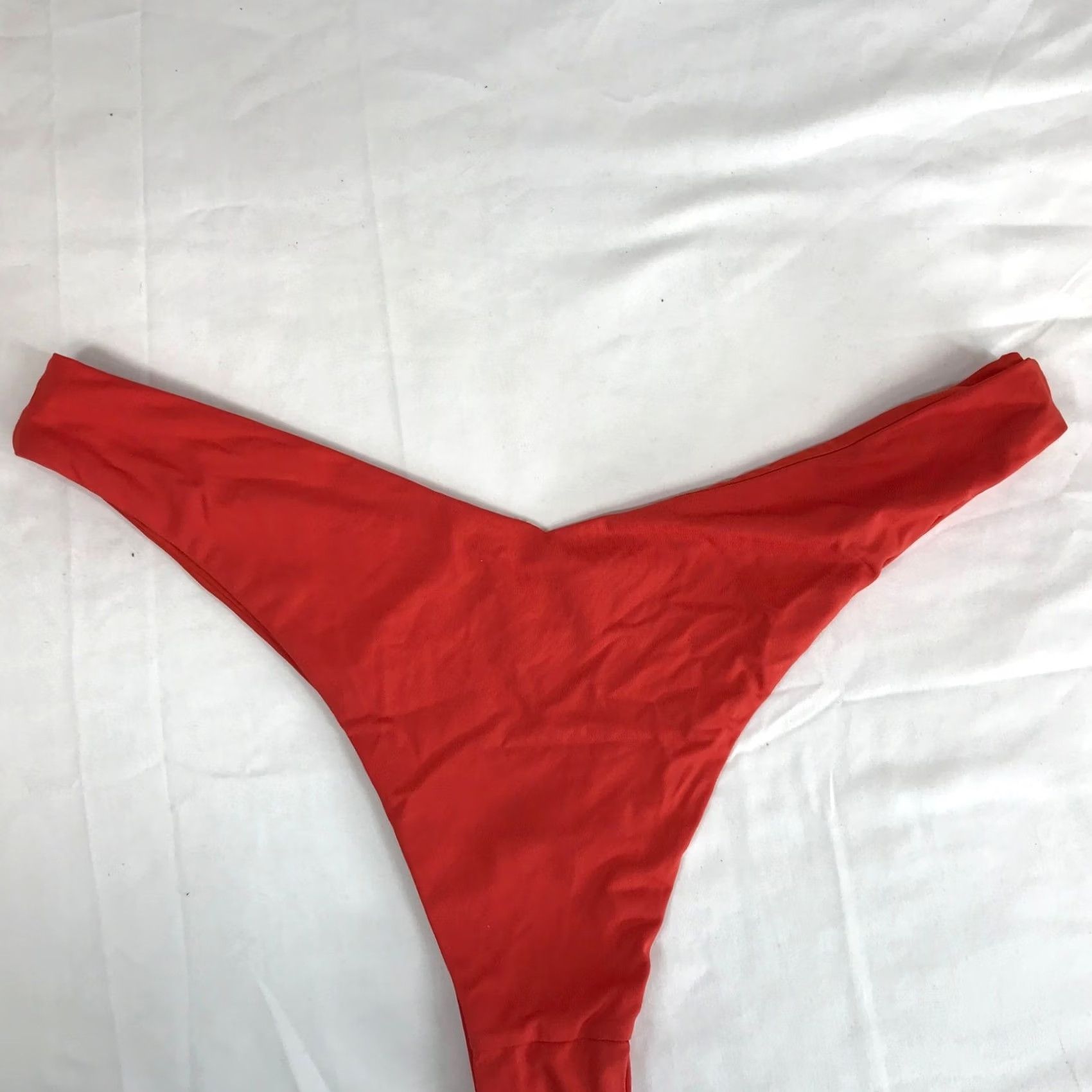 Vintage V-Waist Bikini Bottom Red High Cut Cheeky Swim Bottom S Womens We Wore What Size 28" / US 6 / IT 42 - 6 Thumbnail