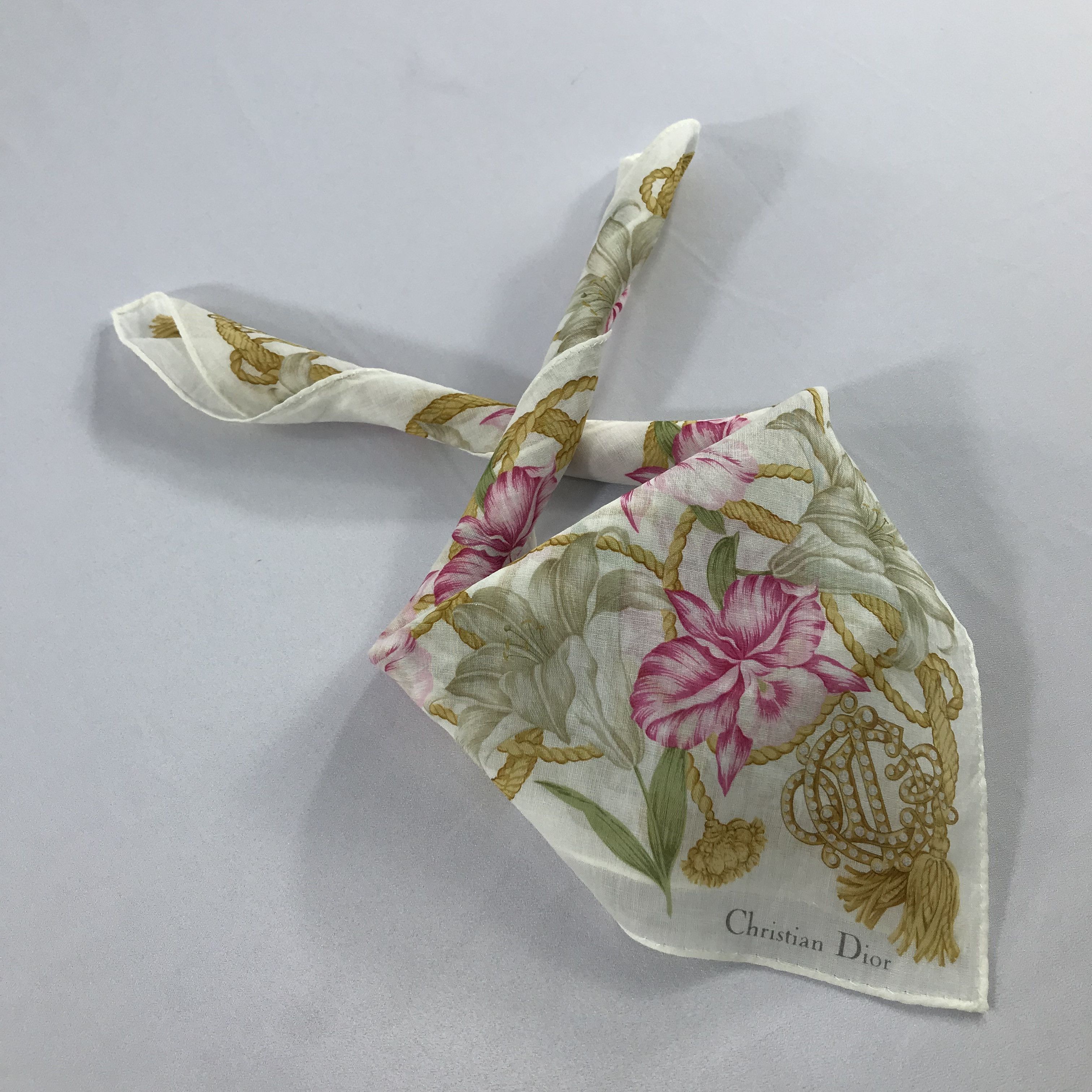 Vintage Christian Dior Bandana / Handkerchief / Neckerchief - S2426 Size ONE SIZE - 4 Thumbnail