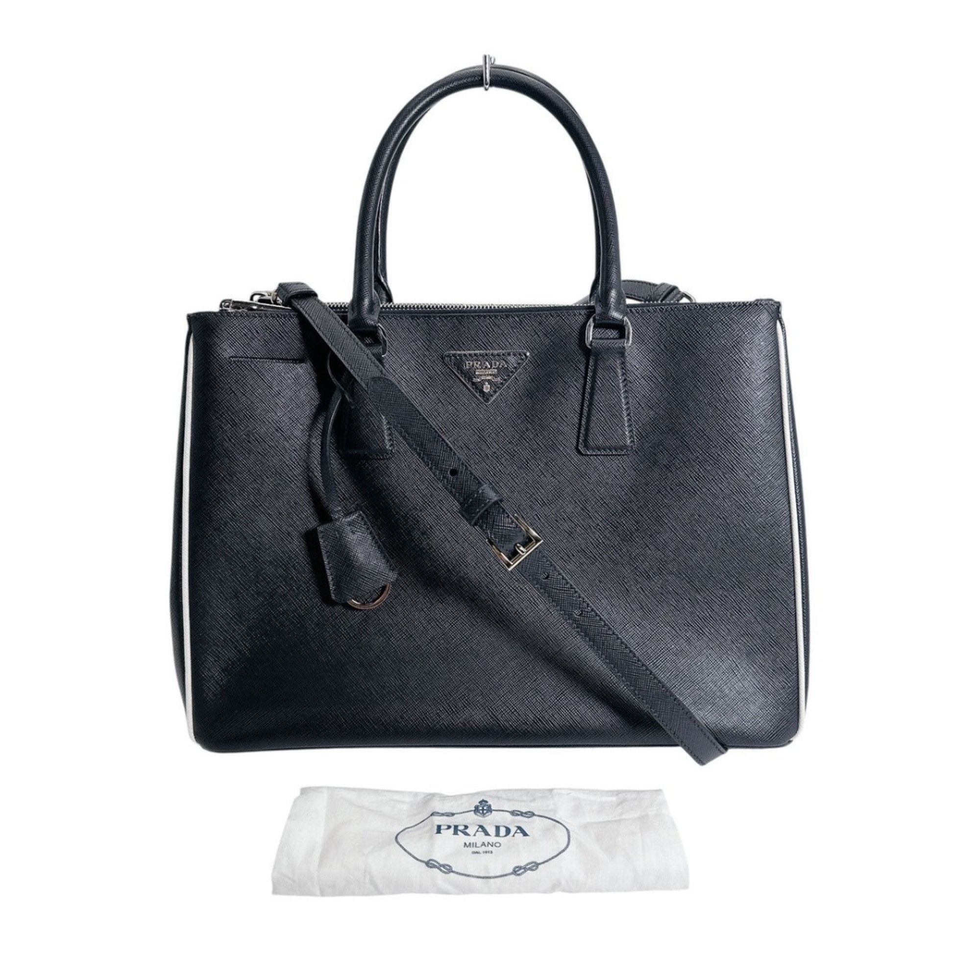 Prada Prada 2-Way Saffiano Leather Tote Bag, Black, 1BA274 Size ONE SIZE - 1 Thumbnail