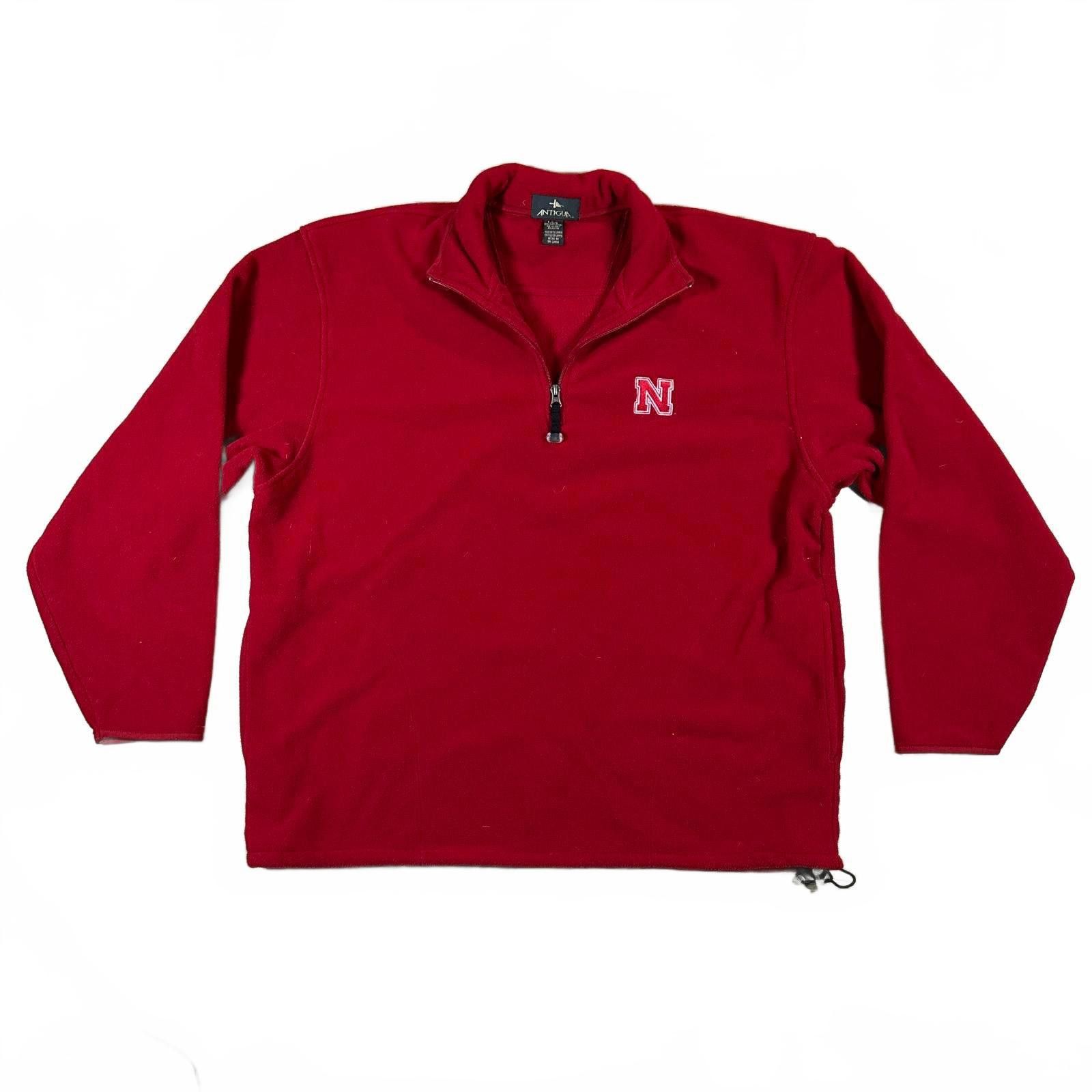 Antigua Antigua Mens Nebraska Huskers Fleece Jacket L Red 1/4 zip Size US L / EU 52-54 / 3 - 1 Thumbnail