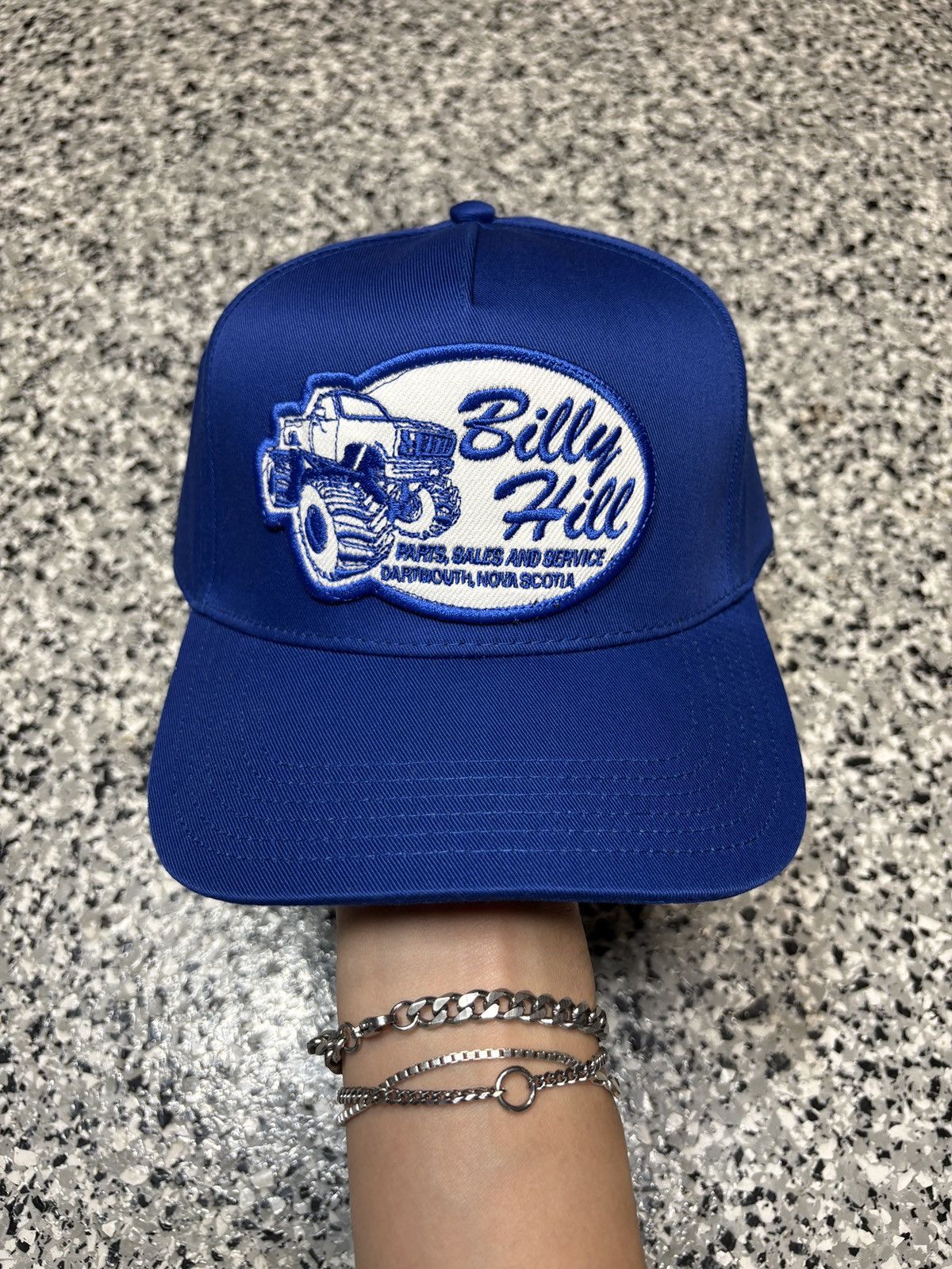 Billy Hill 2021 Billy Hill Blue “Parts, S&S” Patched Truckers Hat OSFM Size ONE SIZE - 1 Thumbnail