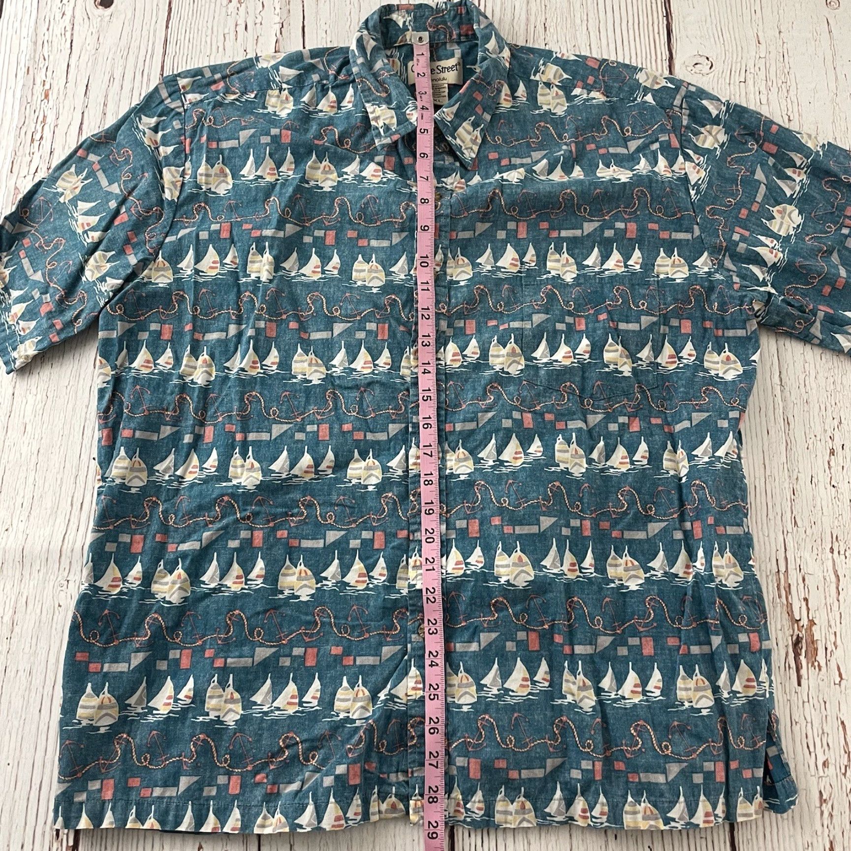 Vintage Cooke Street Shirt Hawaiian Short Sleeve Button-Up XL Men's Blue Size US XL / EU 56 / 4 - 4 Thumbnail