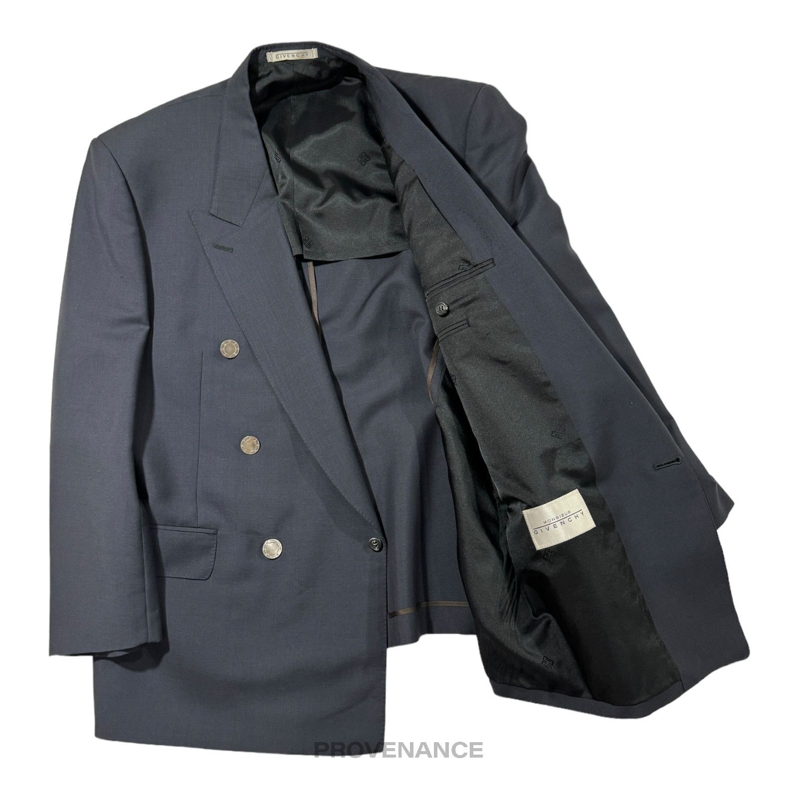 Givenchy 🔴 Givenchy Double Breasted Peak Lapel Jacket - Navy 38 Size US M / EU 48-50 / 2 - 3 Thumbnail