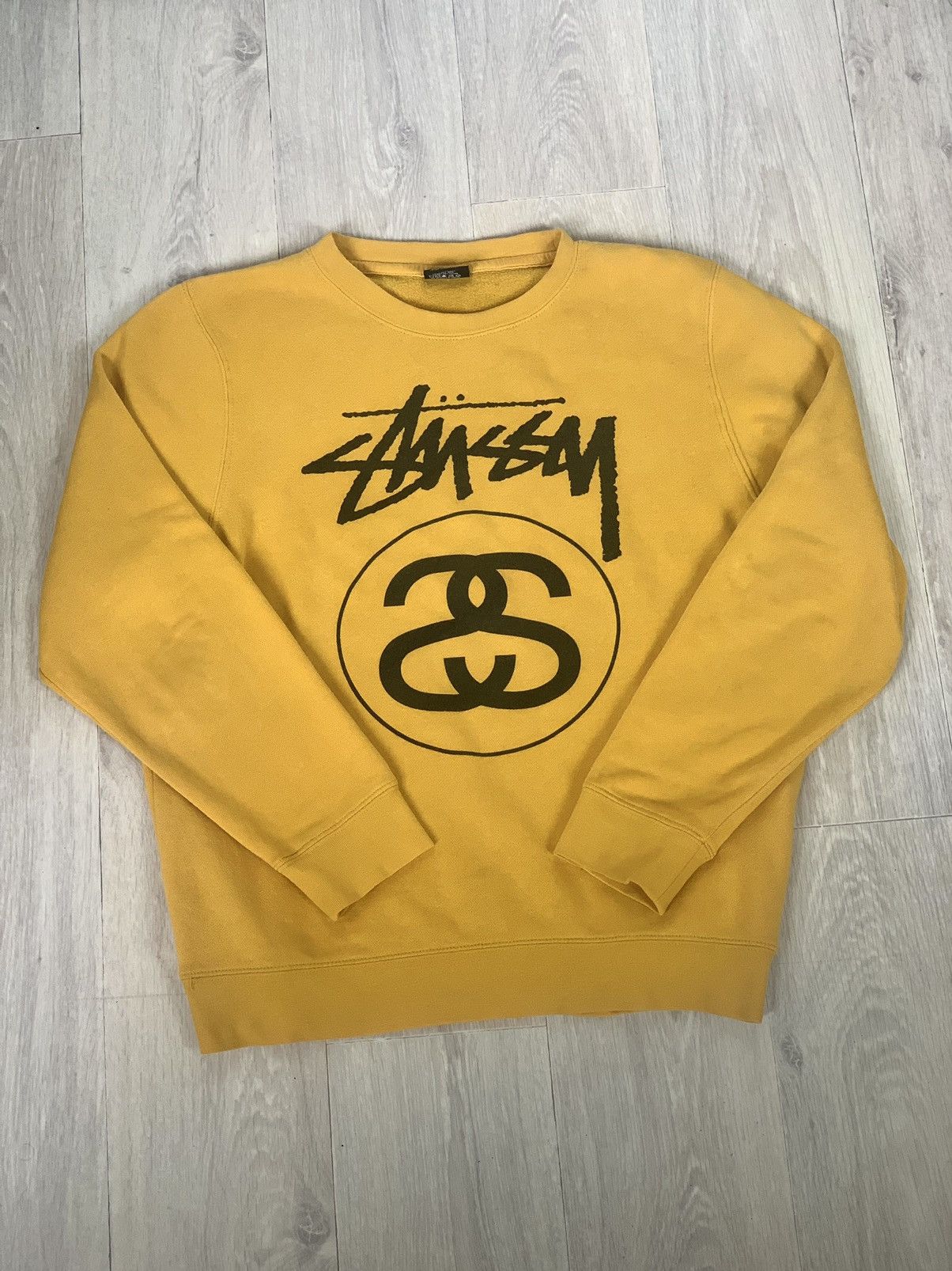 Stussy Sweatshirt Stussy ‘Stock Link’ Yellow - Size S Size US S / EU 44-46 / 1 - 1 Thumbnail