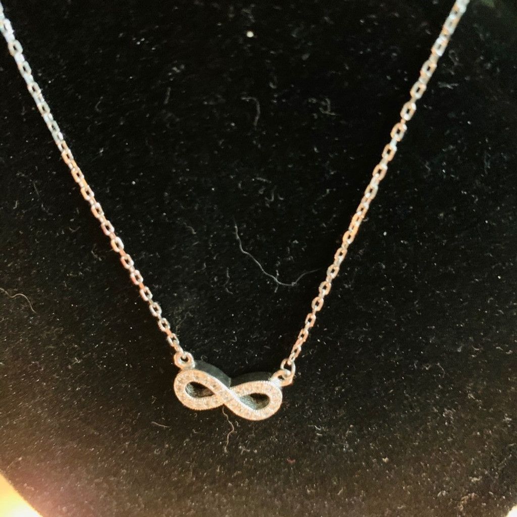 Sterling Silver Sterling Silver Necklace infinity with CZ BN Size ONE SIZE - 2 Thumbnail