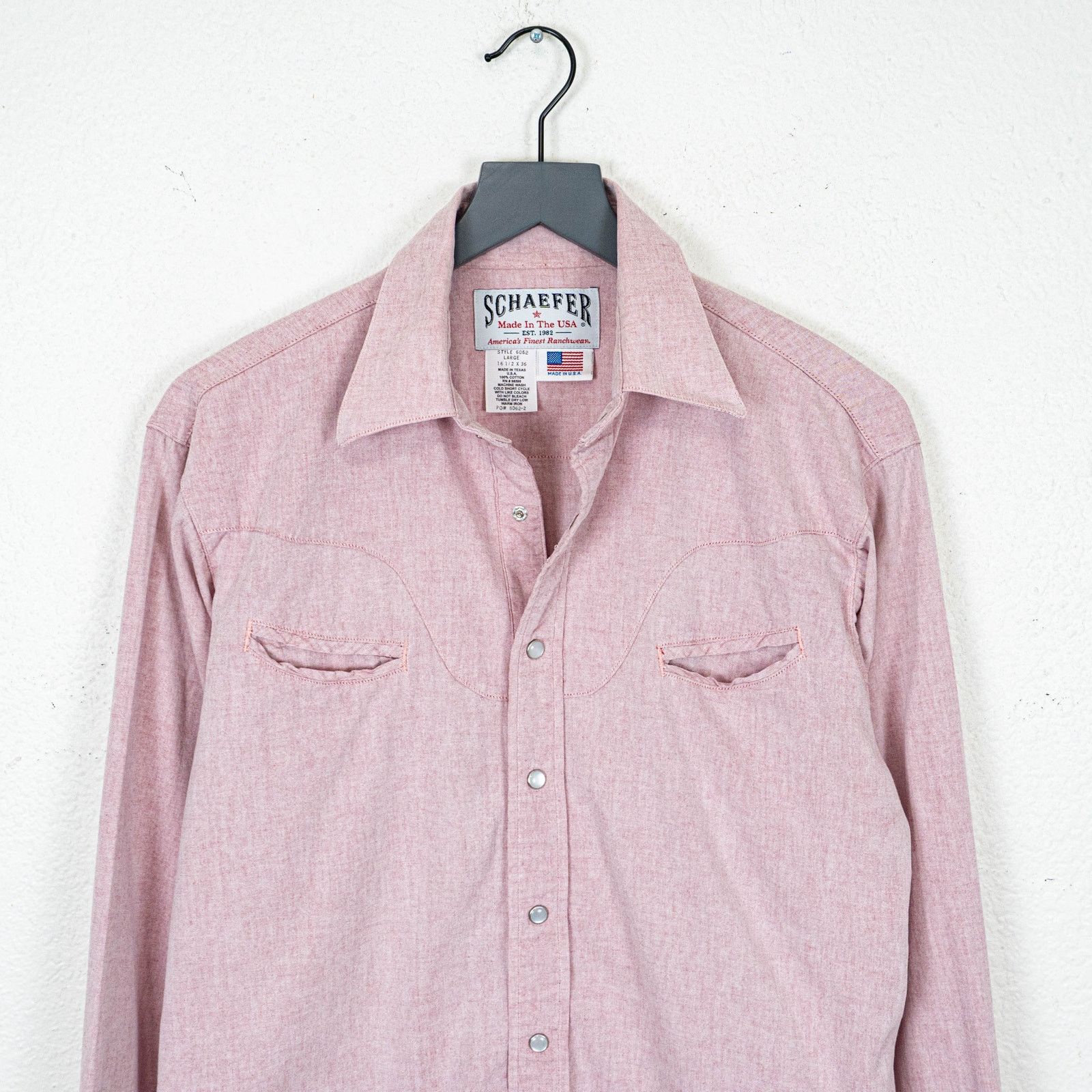Other Schaefer Western Snap Ranchwear Shirt Chambray Pink cotton L Size US L / EU 52-54 / 3 - 2 Thumbnail