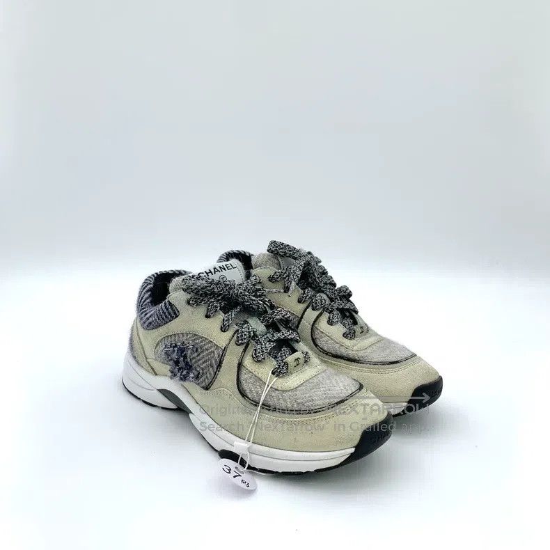 Chanel Chanel Colour-blocked logo embroidered lace-with casual fl Size US 7 / IT 37 - 2 Thumbnail