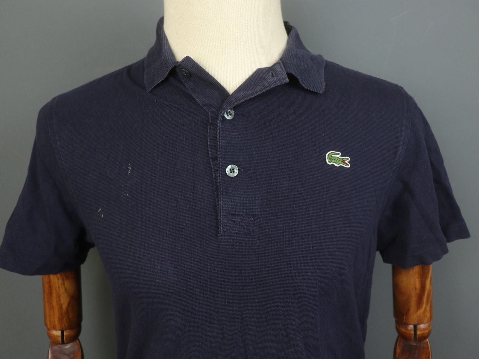 Lacoste Lacoste Navy Cotton Collar Popover Polo Shirt Size S/L Size US M / EU 48-50 / 2 - 2 Thumbnail