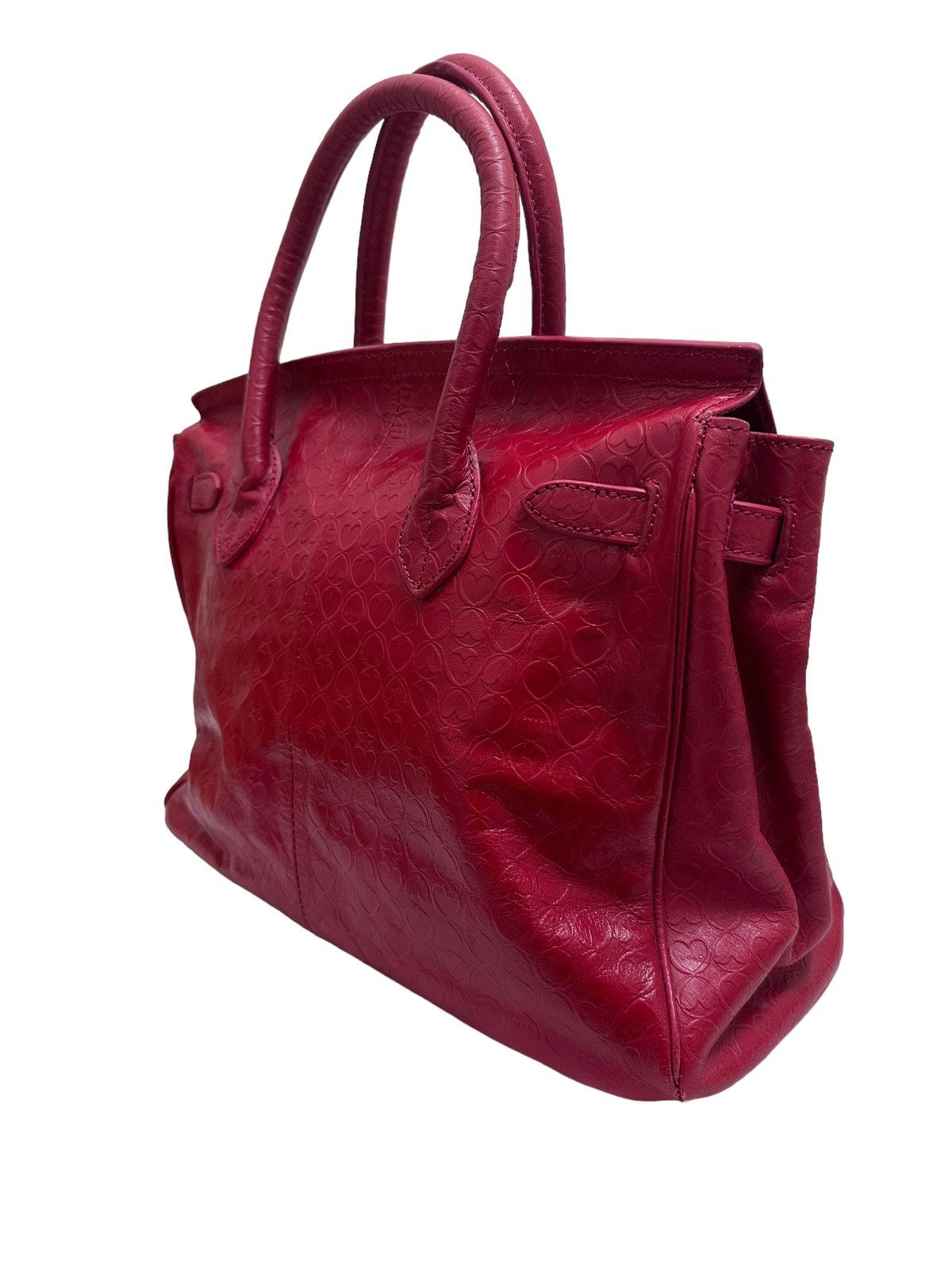 Handmade RARE ‼️ Leather Red ‘Birkin’ Bag Size ONE SIZE - 8 Thumbnail