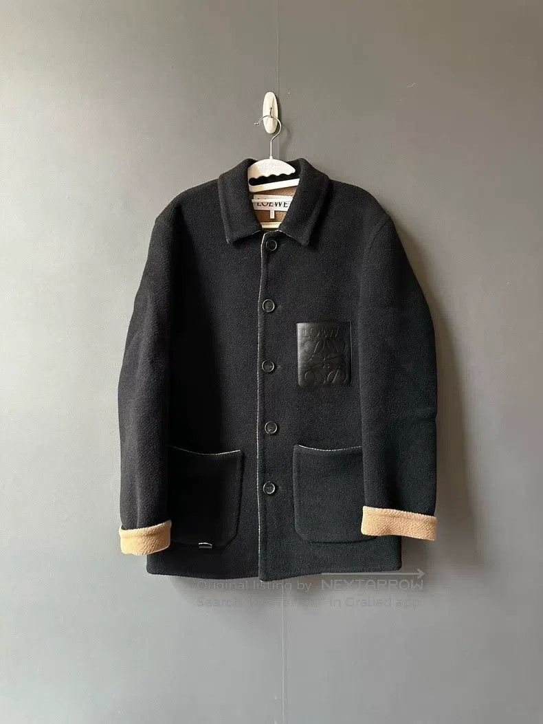 Loewe Loewe Leather Patch Wool Coat Size M / US 6-8 / IT 42-44 - 1 Thumbnail