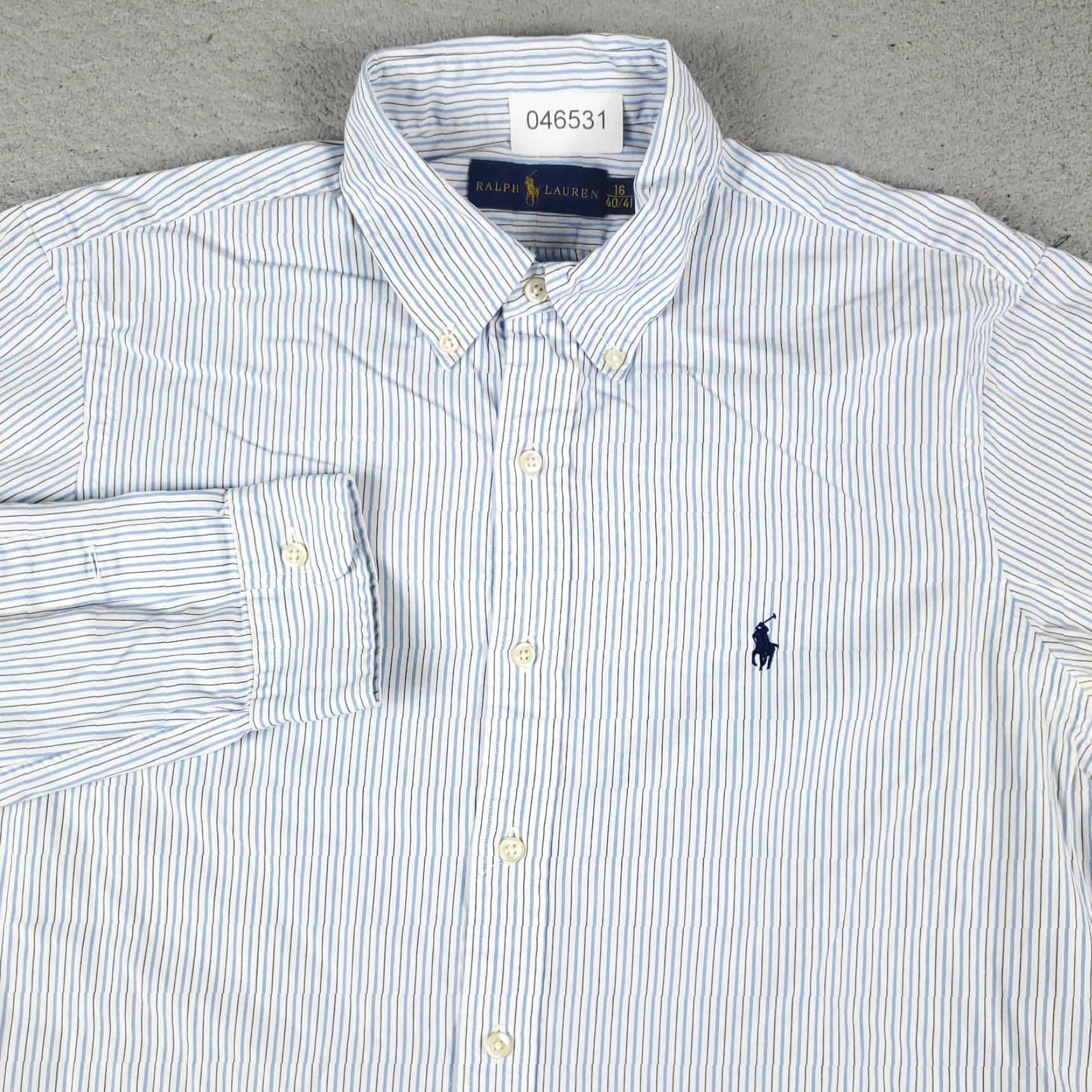 Ralph Lauren Ralph Lauren Shirt Mens 16 Blue Striped Dress Button Up Long Sleeve Size 42R - 2 Thumbnail