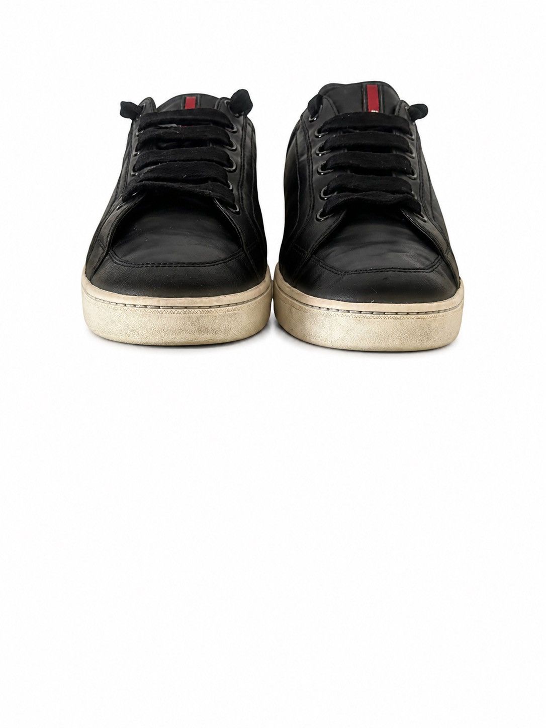 Prada Authentic Prada black leather low top sneakers Size US 7 / EU 40 - 2 Thumbnail