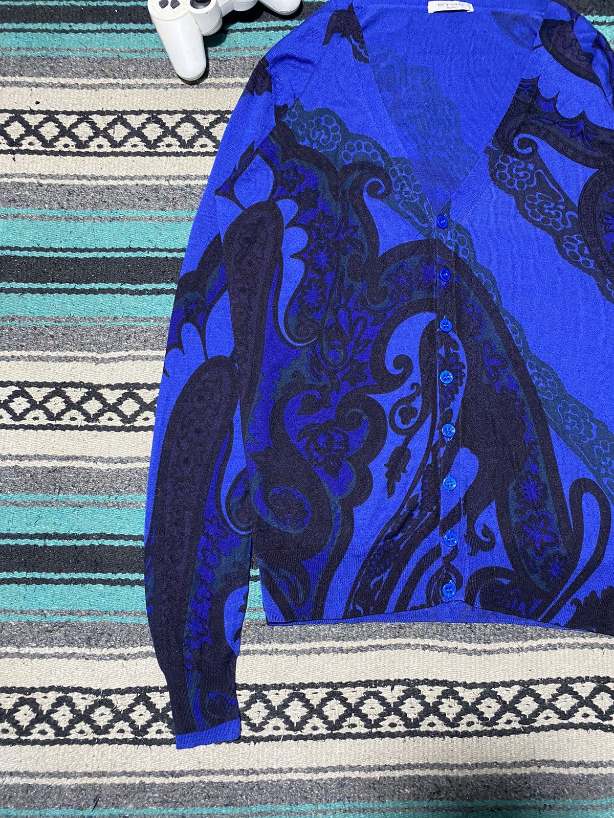 Etro Etro Paisley Jacquard Cardigan In Blue Size US M / EU 48-50 / 2 - 4 Thumbnail