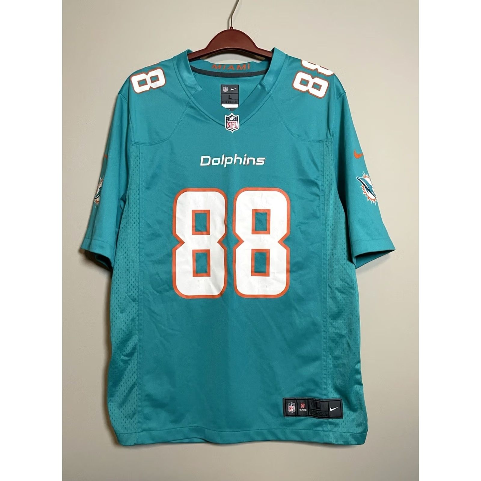 Nike Nike NFL Miami Dolphins Football Jersey Mike Gesicki #88 L Mens Blue Jersey Size US L / EU 52-54 / 3 - 2 Thumbnail