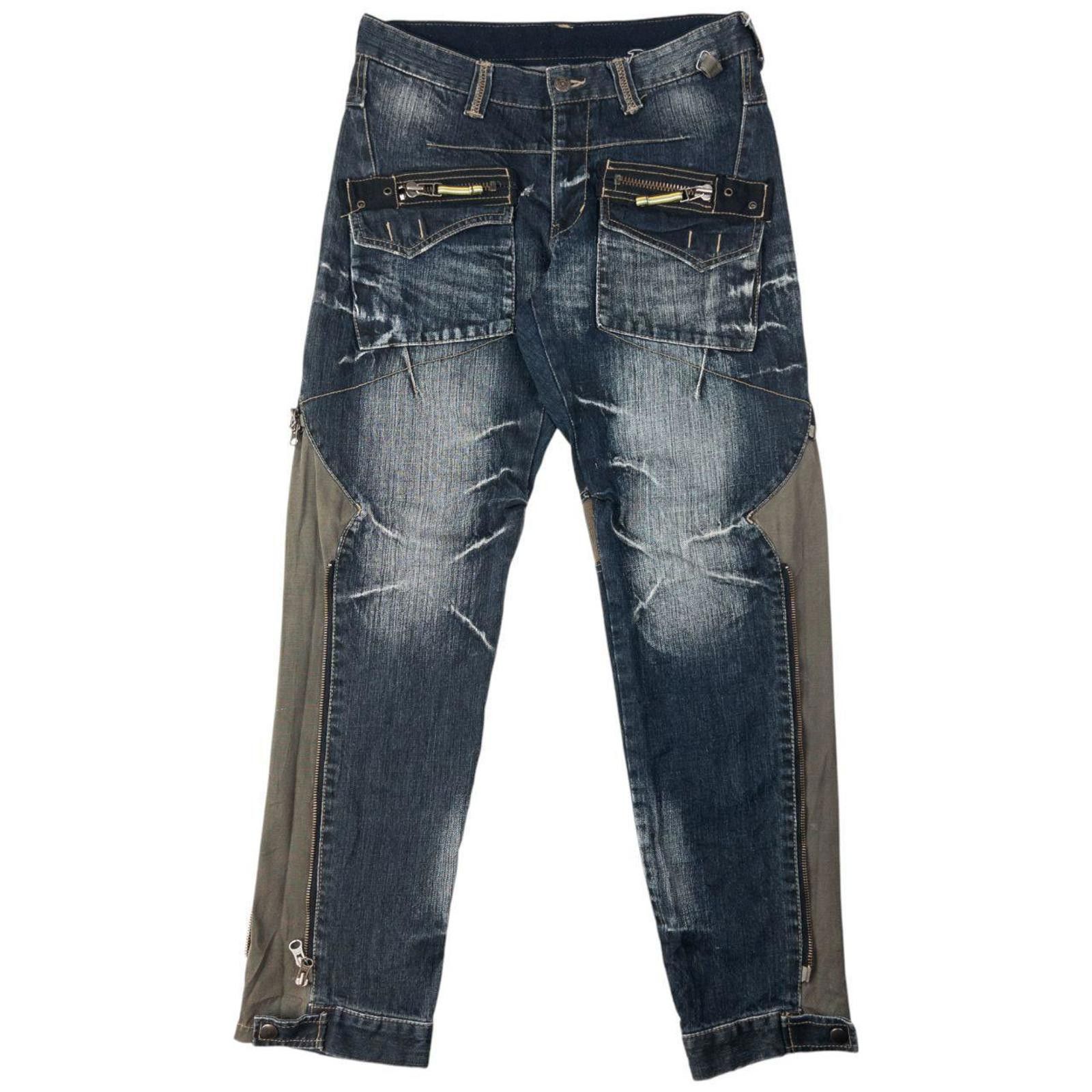 Other Vintage PPFM Multi Zip Denim Jeans Size W31 Size US 31 - 2 Thumbnail