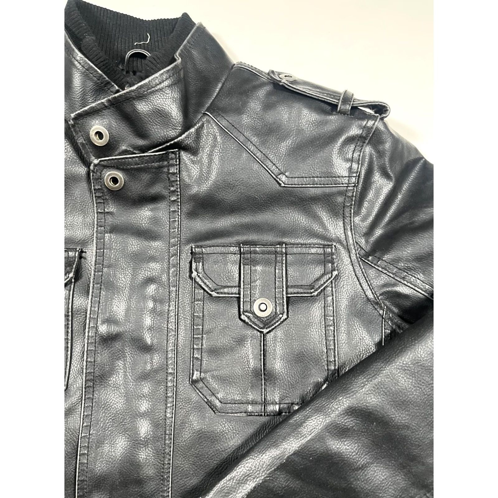 Route 66 Route 66 Jacket Mens Medium Black Faux Leather Bomber Full Zip Quilted Lined Federal? Size US M / EU 48-50 / 2 - 4 Thumbnail