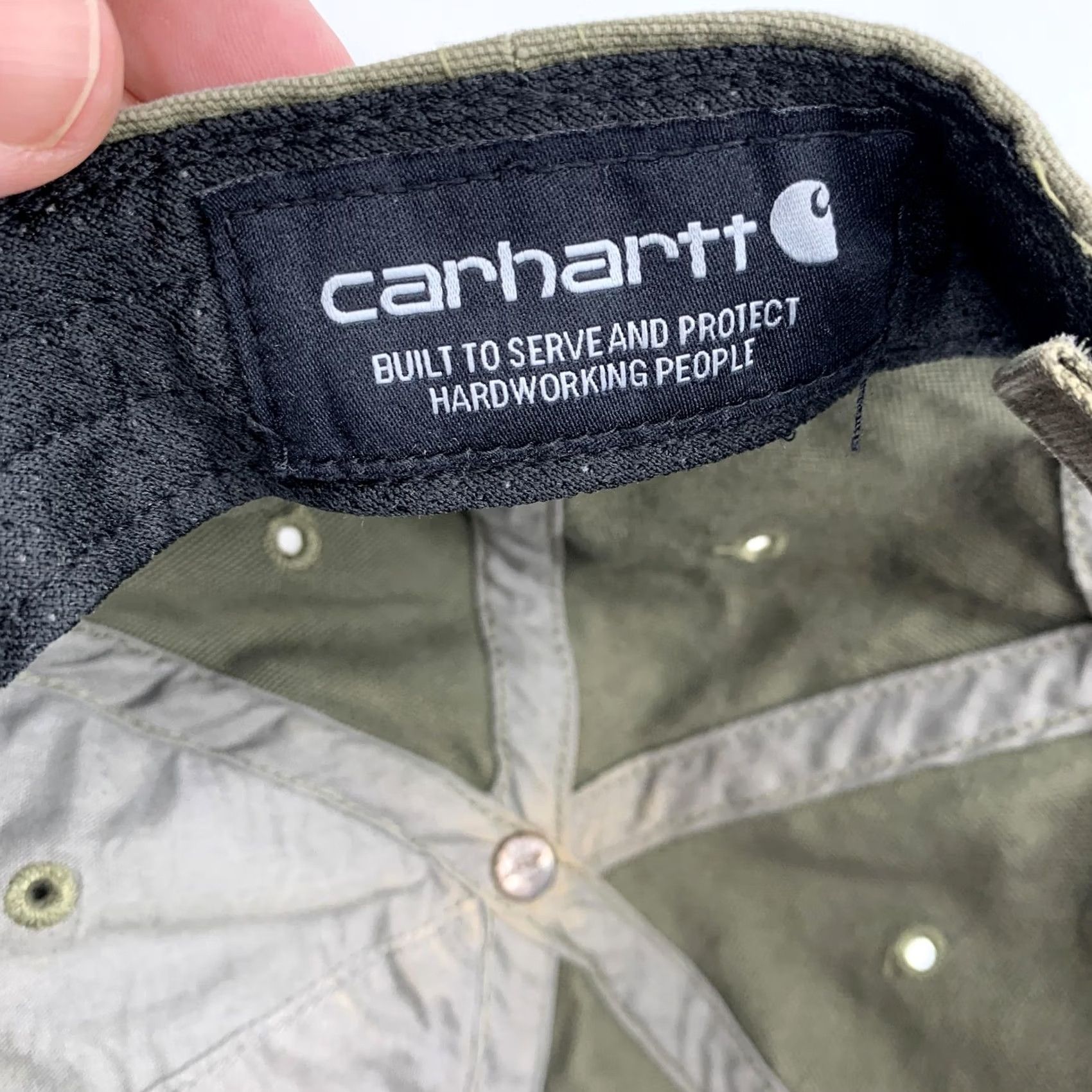 Carhartt Carhartt Hat Cap Strap Back Mens Green Canvas Baseball Workwear Logo One Size Size ONE SIZE - 4 Thumbnail