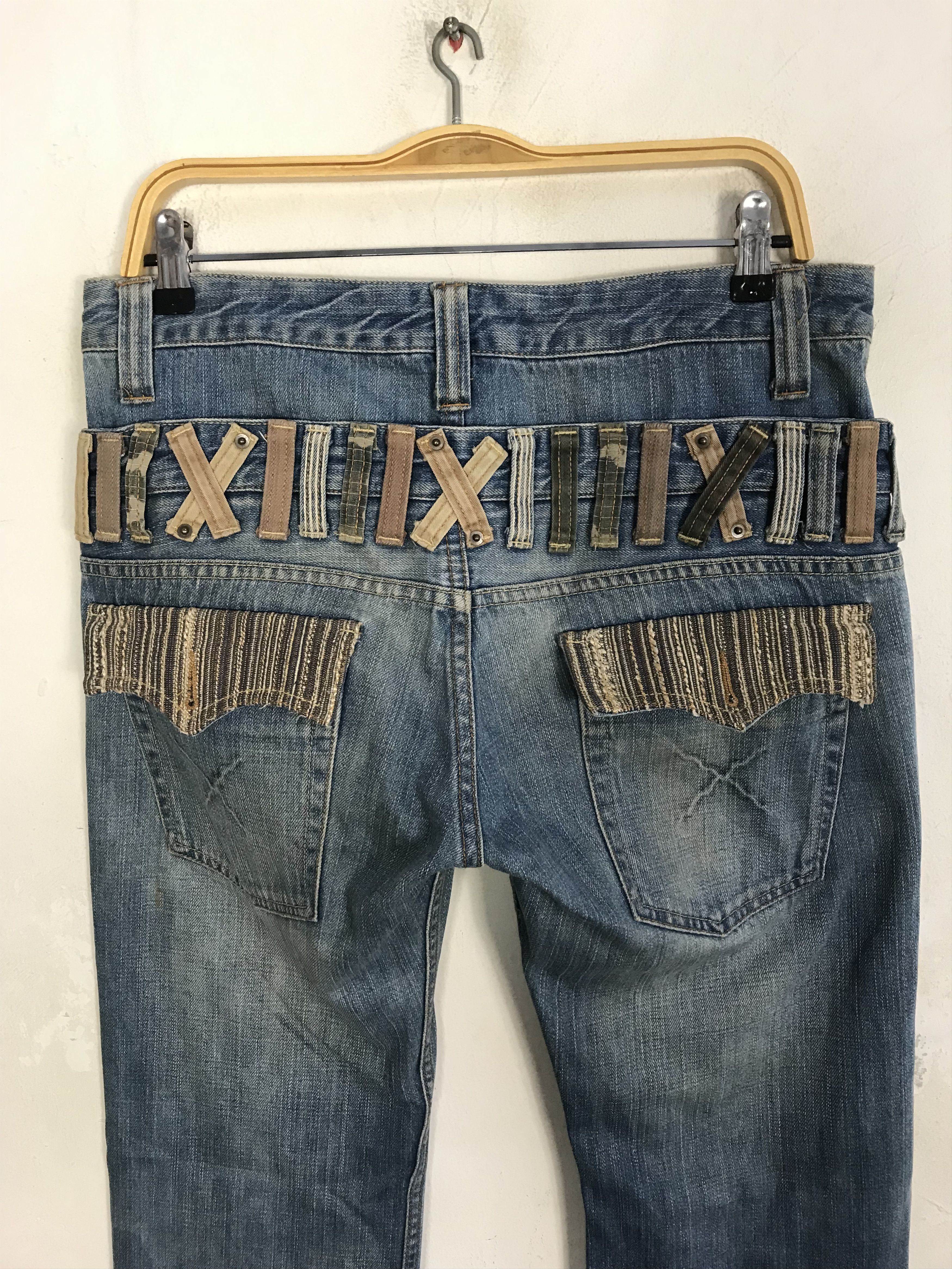 Japanese Brand Vintage Dominate Double Waist Indigo Denim Jeans Size US 32 / EU 48 - 4 Thumbnail