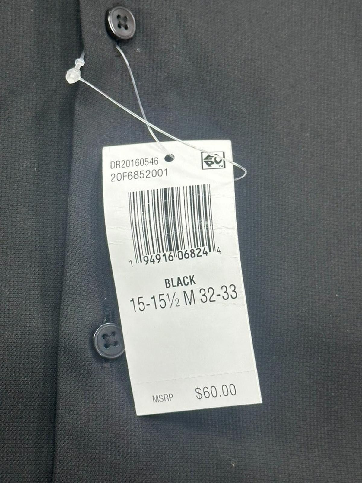 Van Heusen Van Heusen Stain Shield Regular Fit Stretch Shirt Black M Size 38R - 2 Thumbnail