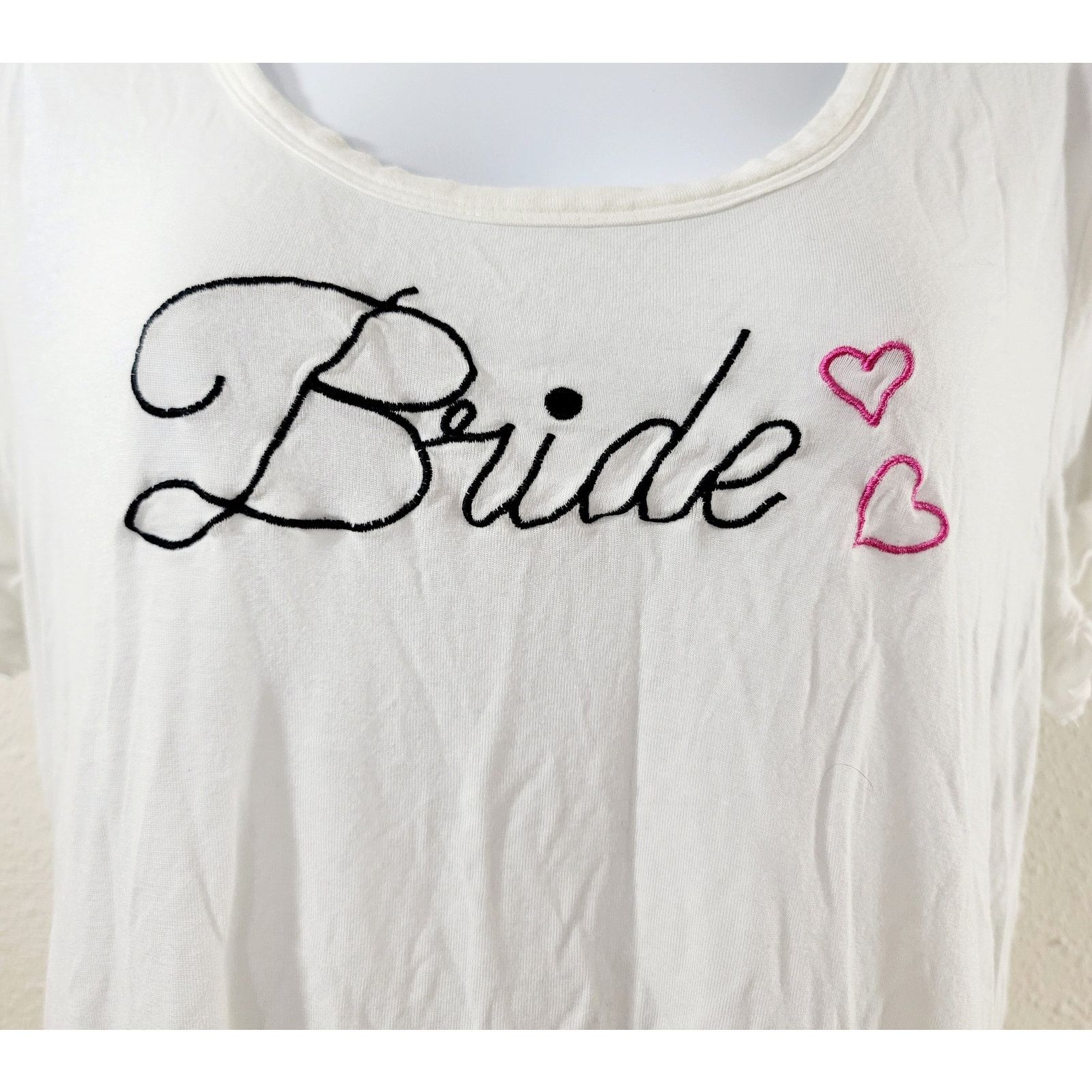 Other Blue Betsy Johnson White Embroidered BRIDE Sleep Shirt M Size M / US 6-8 / IT 42-44 - 2 Thumbnail