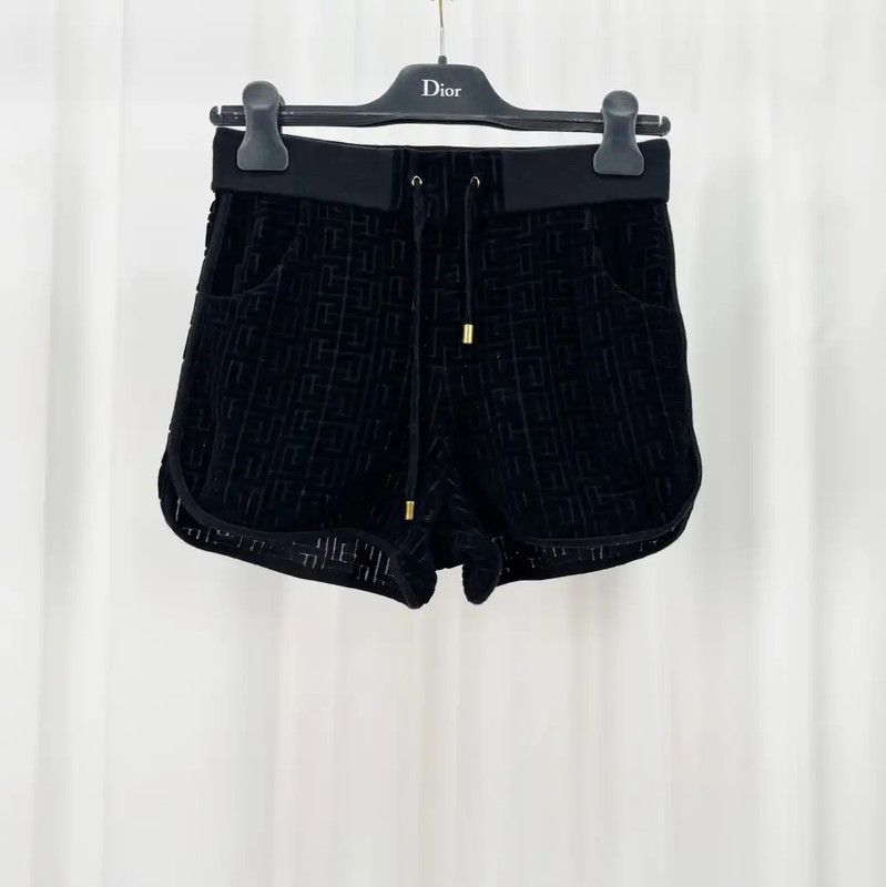 Balmain Balmain Black Cotton Blend Logo Women's Shorts 0089 Size 22" - 1 Thumbnail