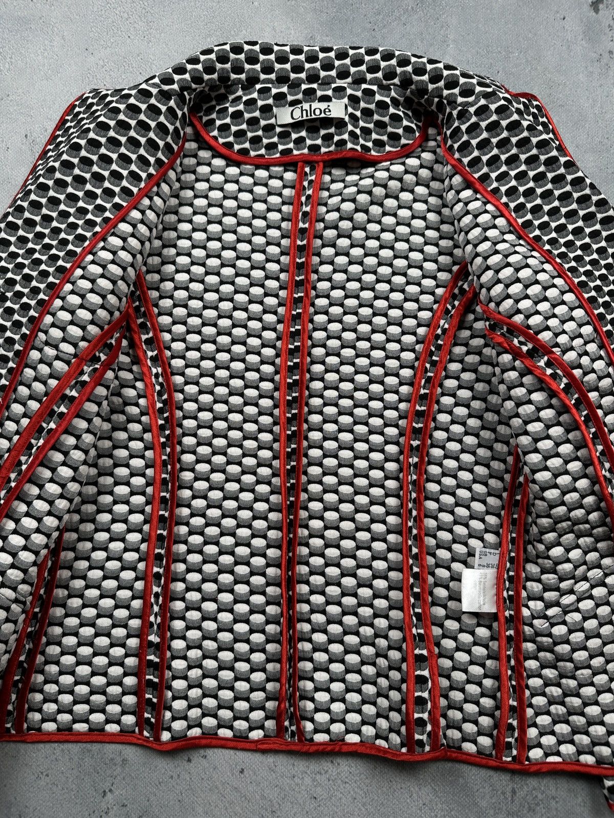 Chloe Archive Chloe Geometric Blazer Silk Blend Vintage Lux 1990s Size S / US 4 / IT 40 - 11 Thumbnail