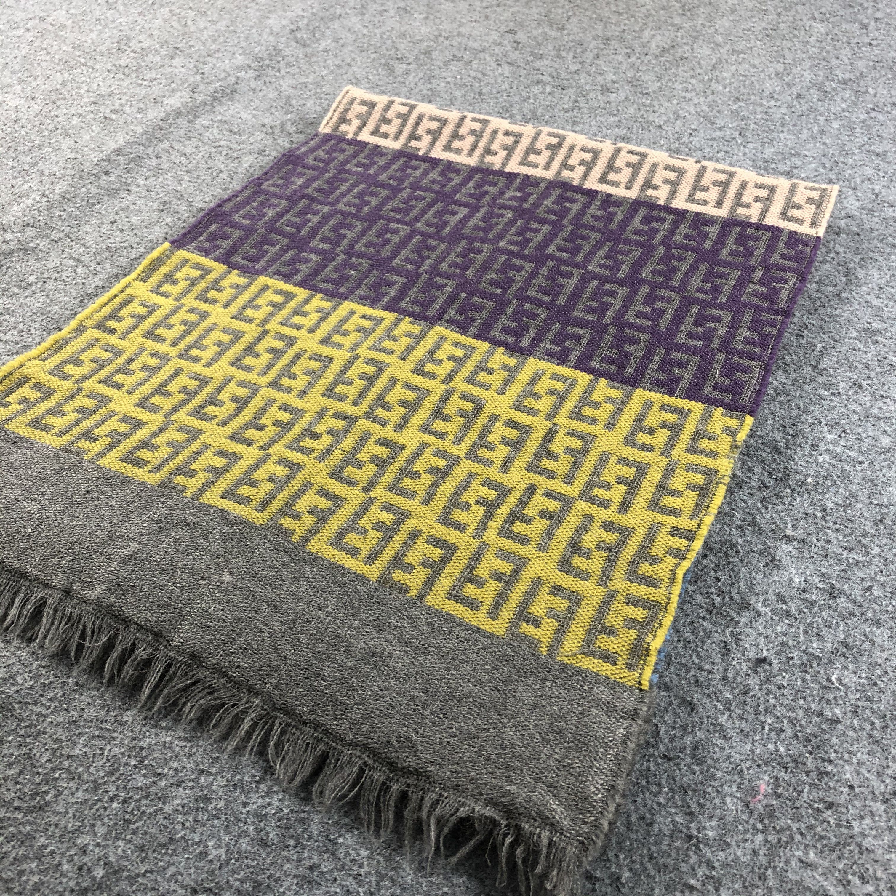Fendi FENDI MONOGRAM Multicolor Scarf Muffler Wool V752 Size ONE SIZE - 3 Thumbnail