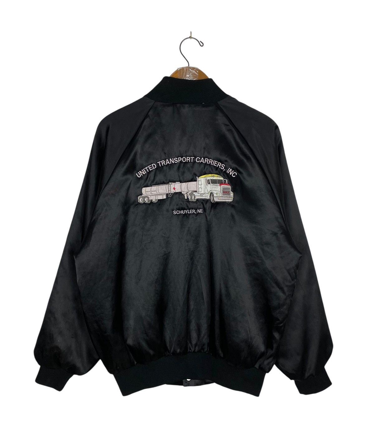 Vintage Vtg United Transport Carriers Satin Bomber Jacket Big Logo Size US M / EU 48-50 / 2 - 1 Thumbnail