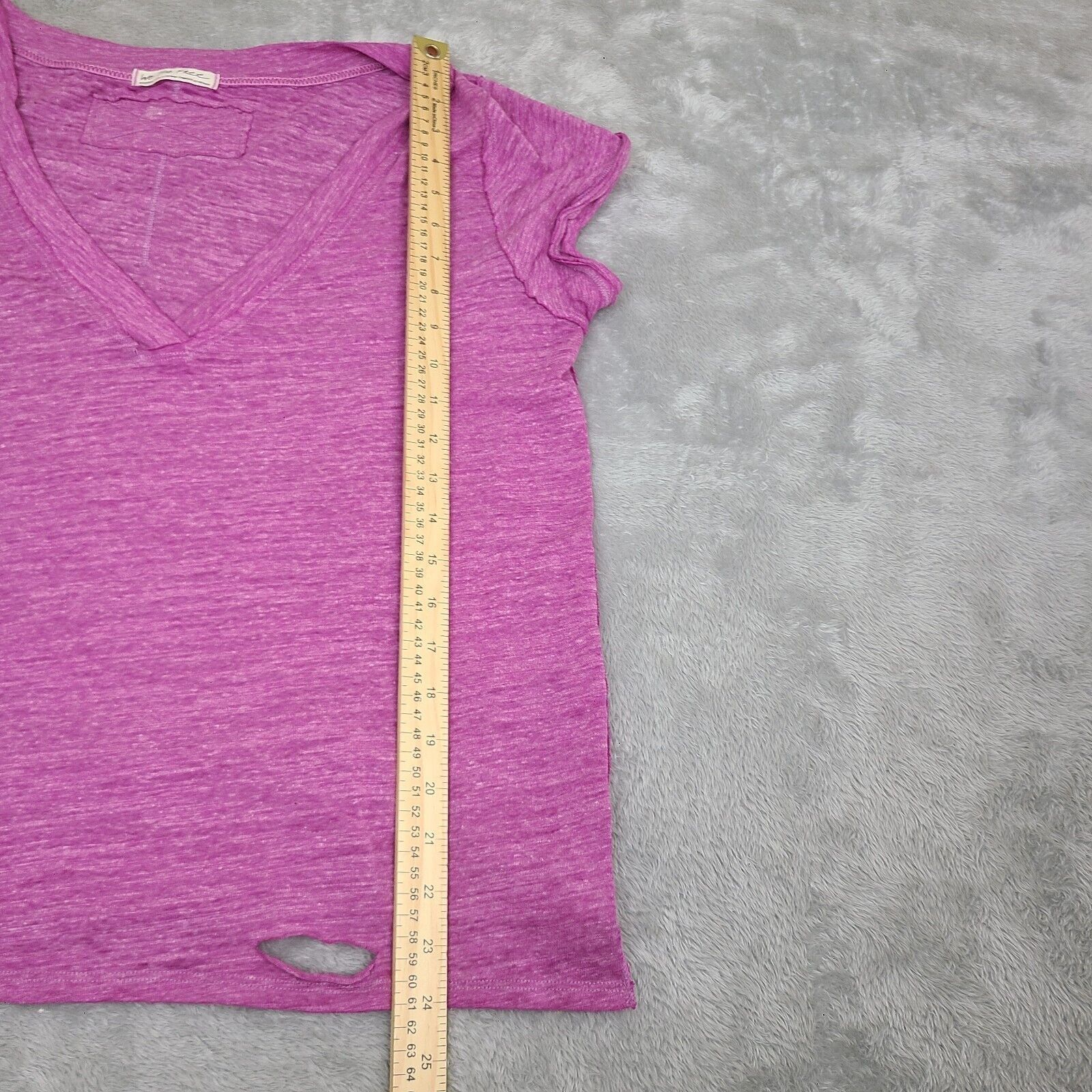 Free People We the Free Sundance Slouchy T-Shirt Azalea Pink Distressed Size M / US 6-8 / IT 42-44 - 6 Thumbnail