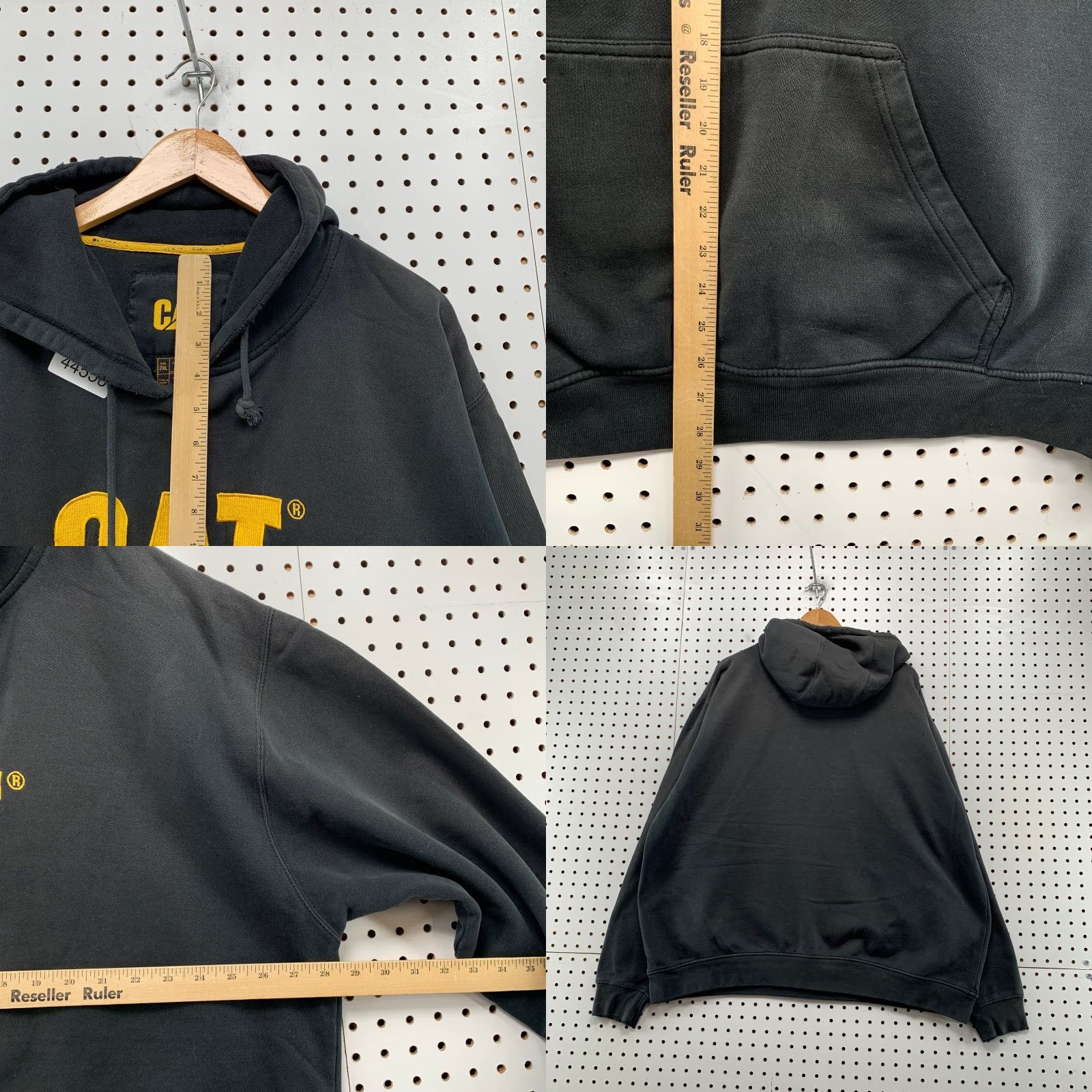 Vintage VINTAGE CAT Caterpillar Sweatshirt Mens 2XL Hoodie Faded Black Heavyweight fleece Cat Charcoal Black 2XL Mens Hoodie Size US XXL / EU 58 / 5 - 8 Thumbnail