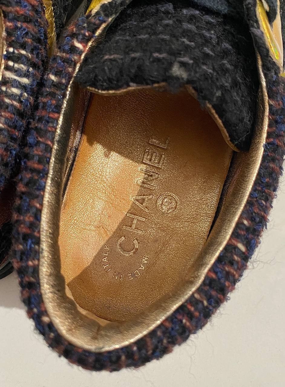 Chanel Chanel CC Logo Tweed Logo Shoes Low Top Sneakers Size US 4 / IT 34 - 10 Thumbnail